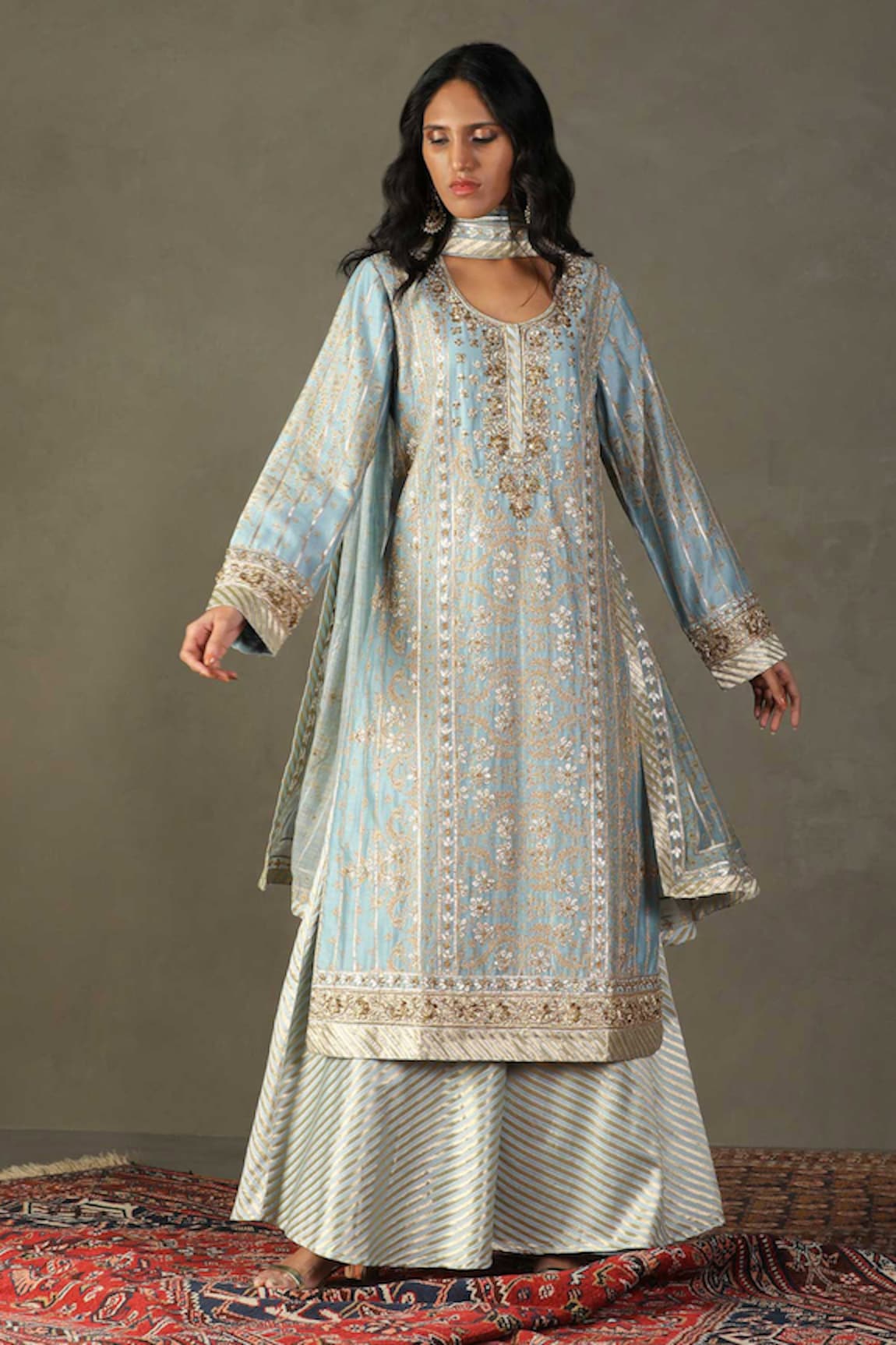 RI.Ritu Kumar Chandrika Embroidered Kurta Palazzo Set