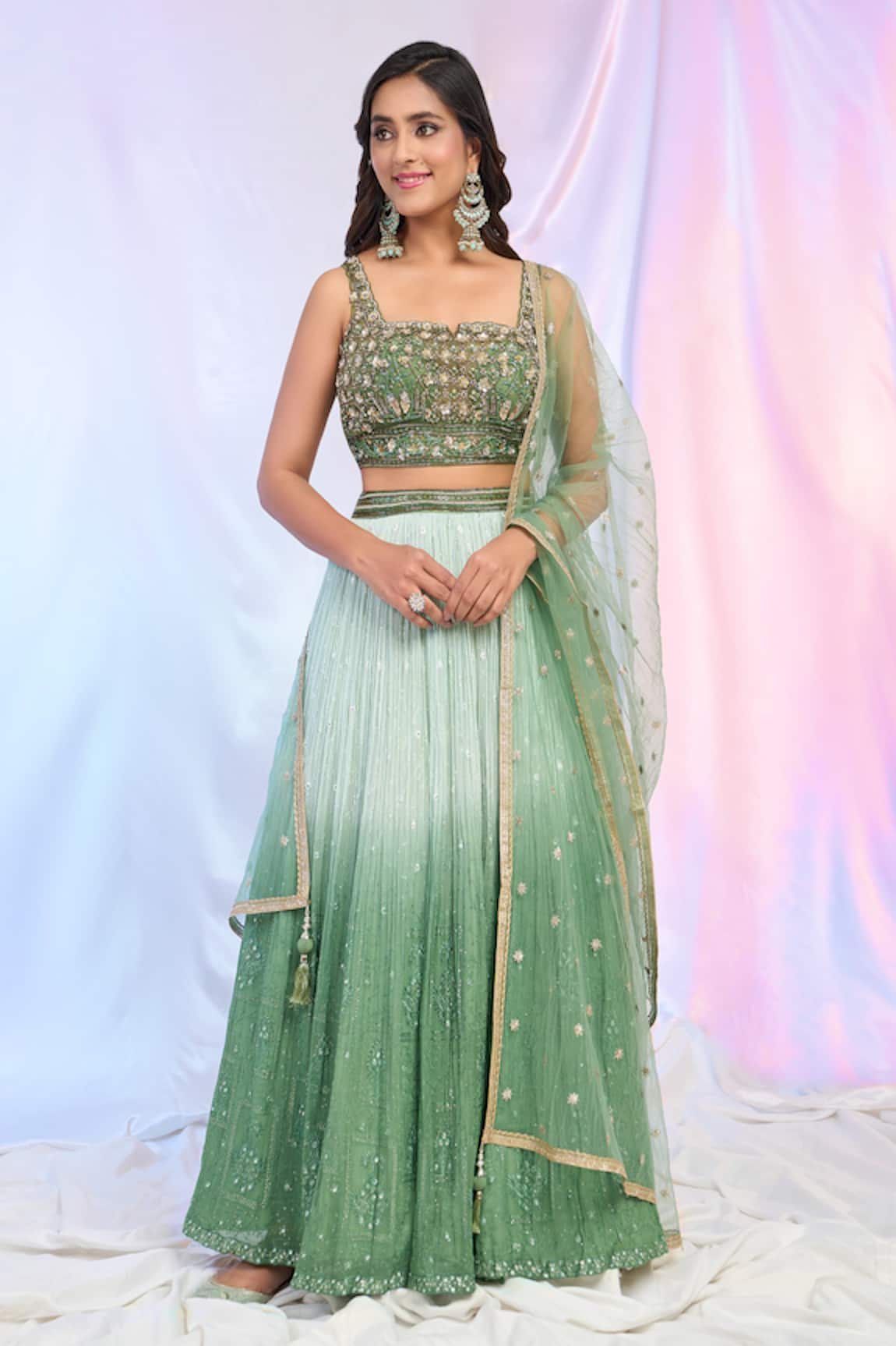 Alaya Advani Embroidered Ombre Lehenga Set