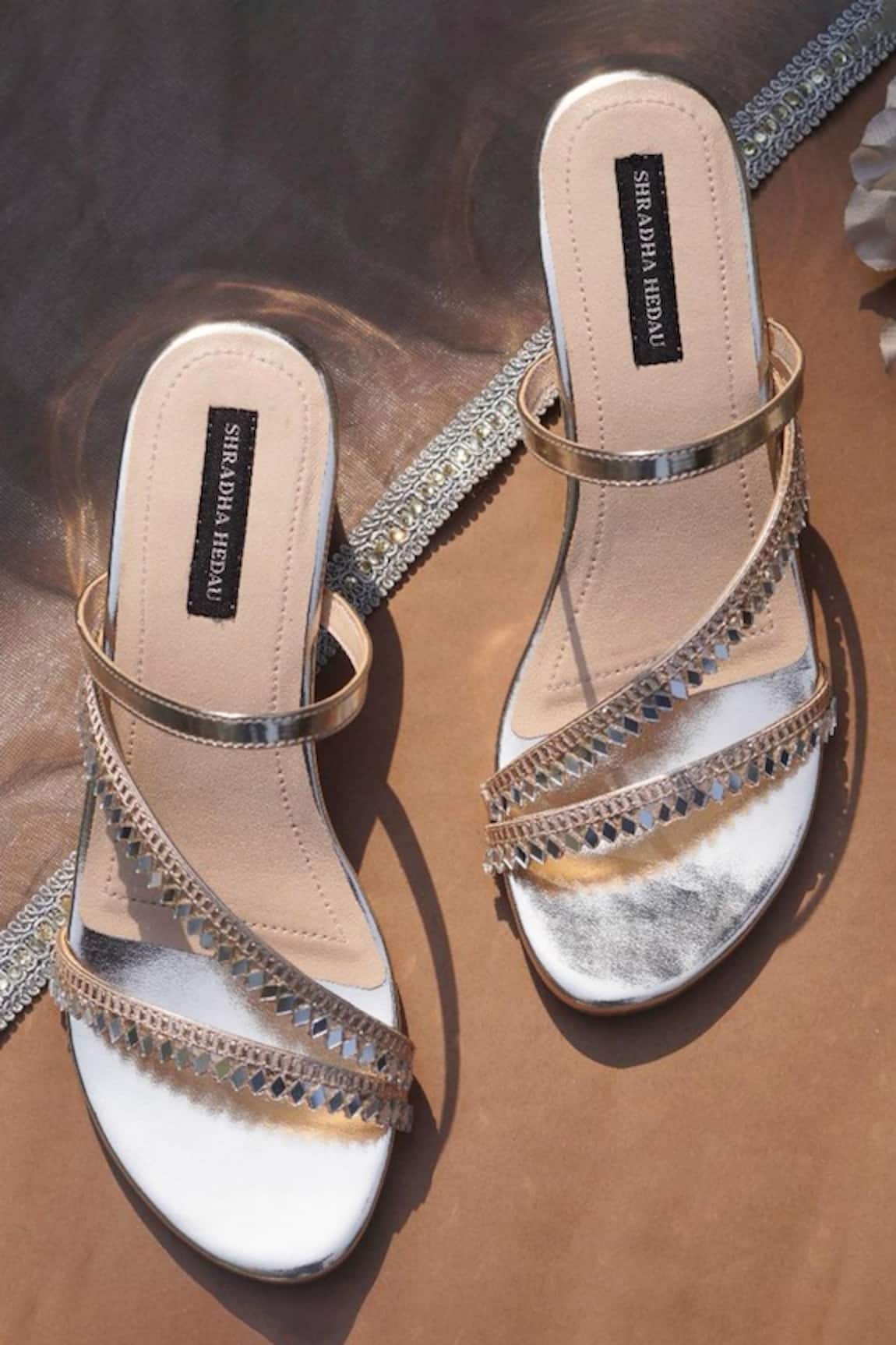 Shradha Hedau Footwear Couture Bonnie Mirrorwork Strap Heels