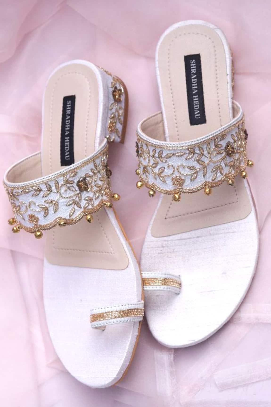 Shradha Hedau Footwear Couture Valeska Bead Embroidered Strap Heels