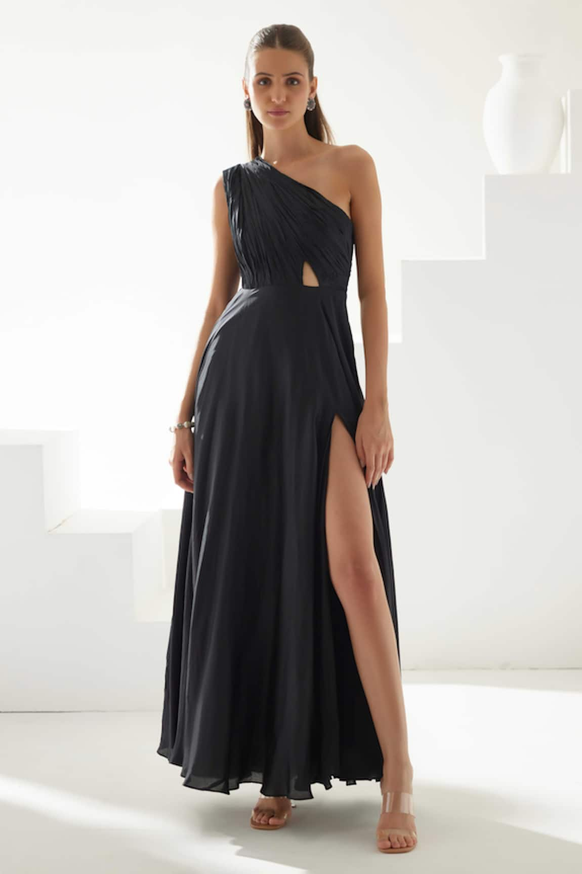 Wear JaJa Solid Side Slit Dress