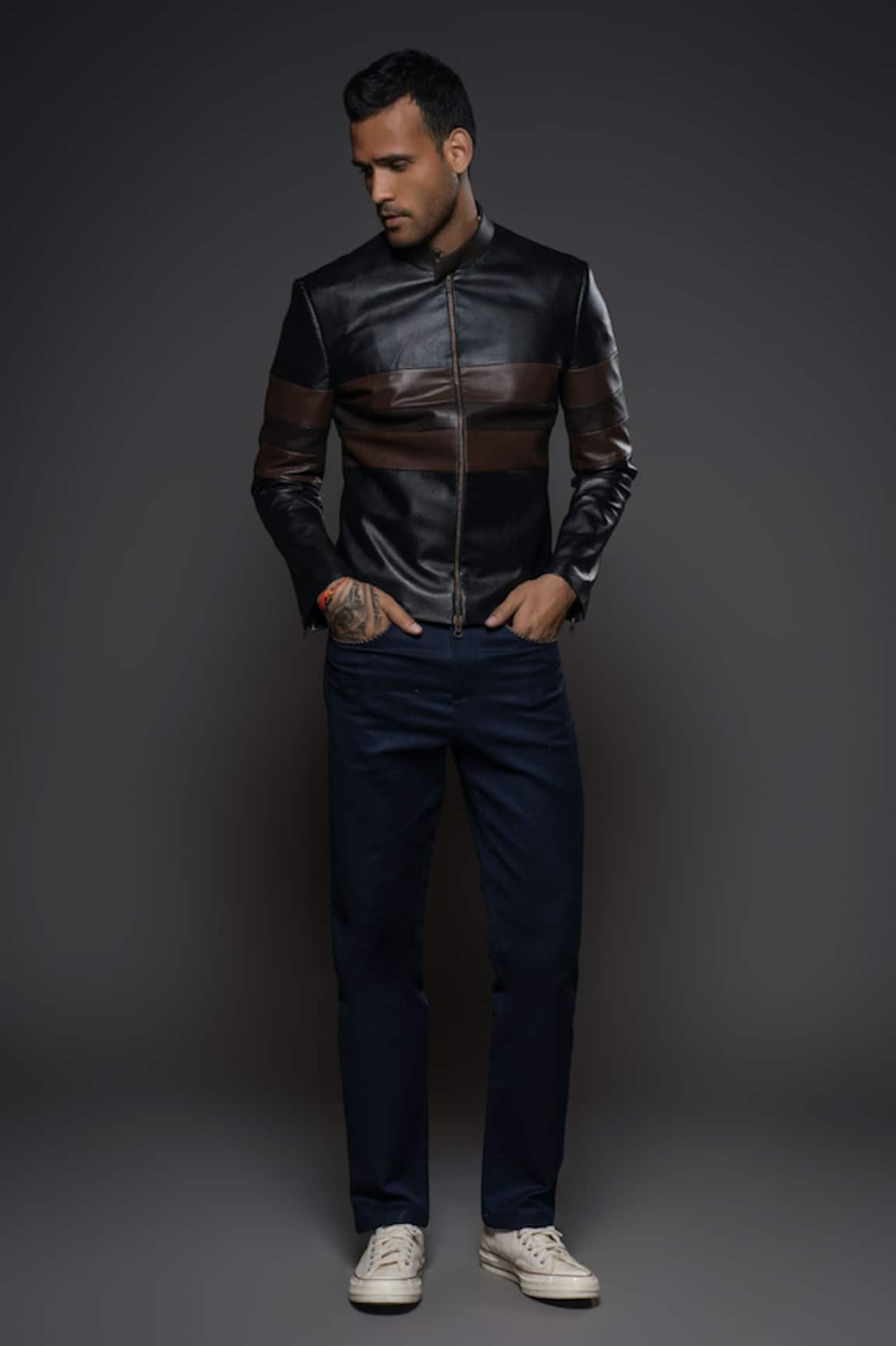 Balance by Rohit Bal Full Sleeve Leather Jacket