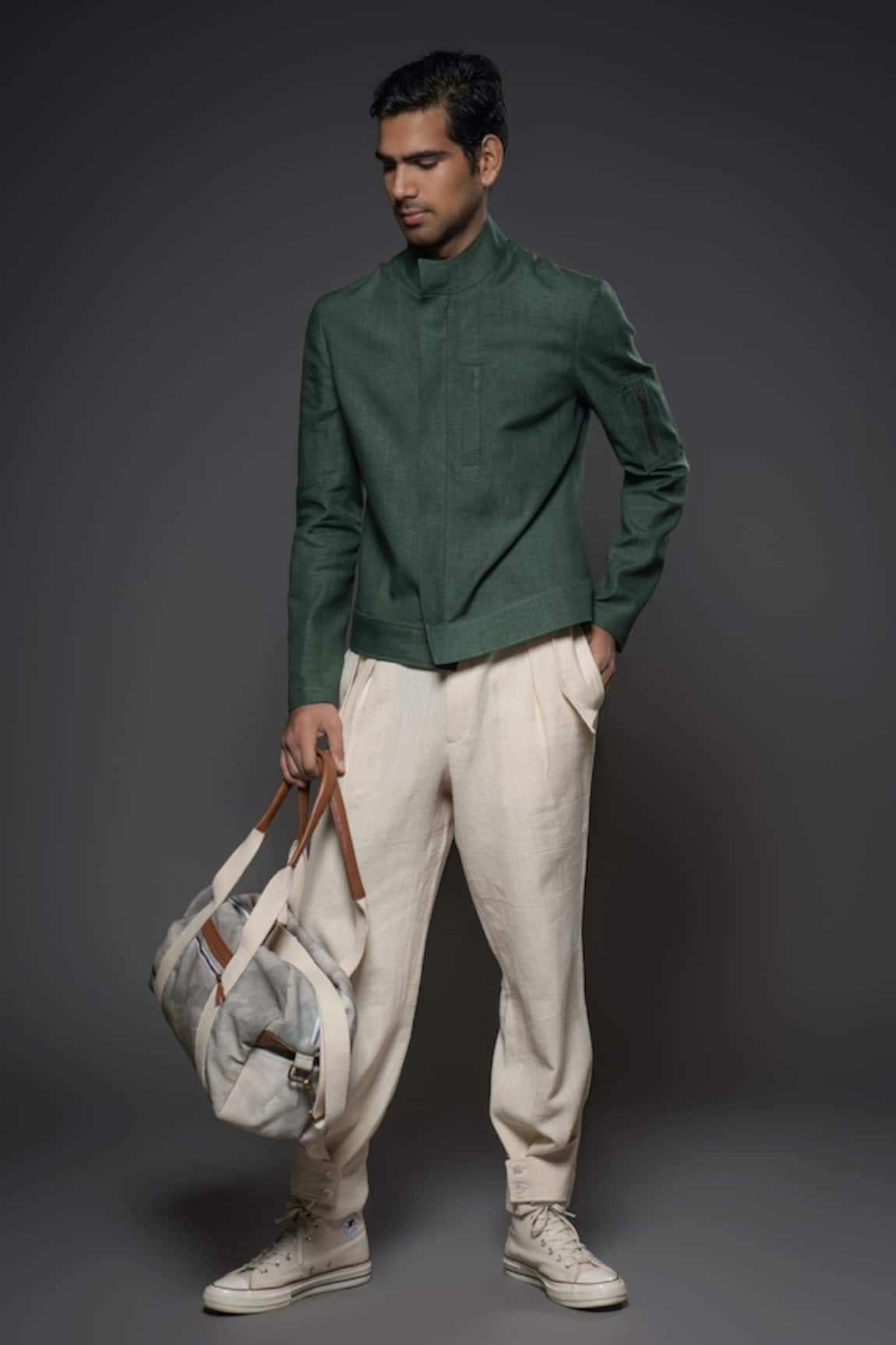 Balance by Rohit Bal Linen Plain Jacket