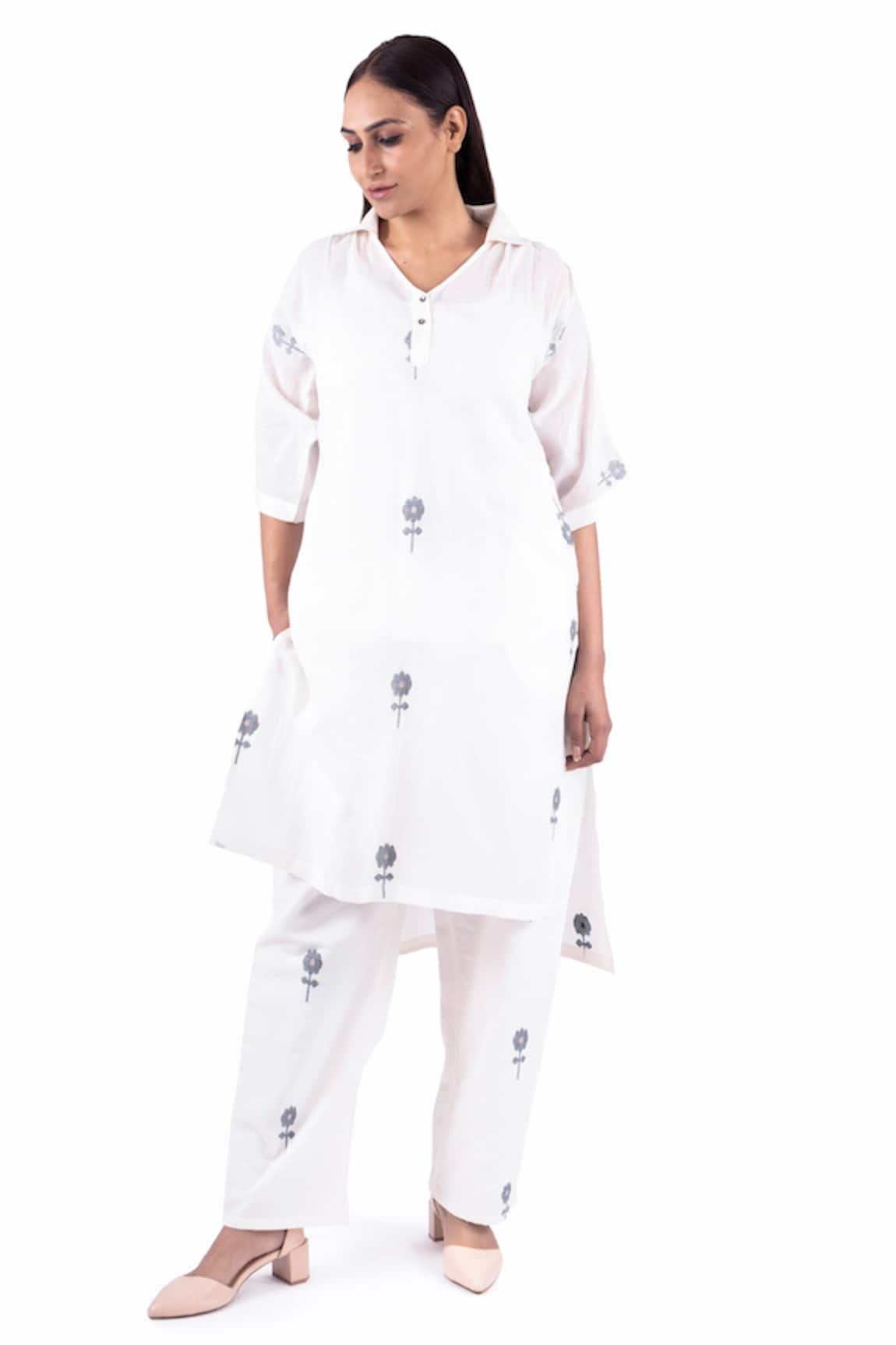 KHAT Floral Pattern Kurta & Pant Co-ord Set