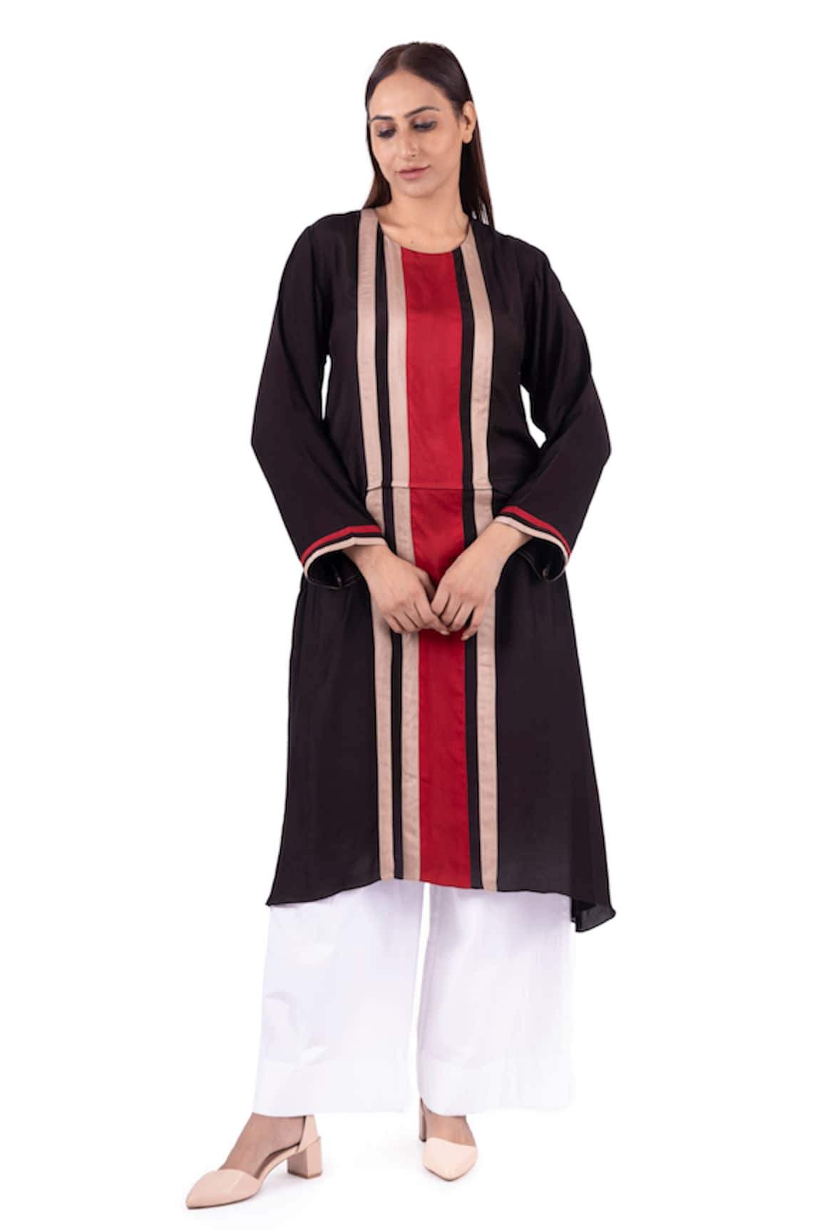 KHAT Juliet Tape Pattern Kurta With Palazzo