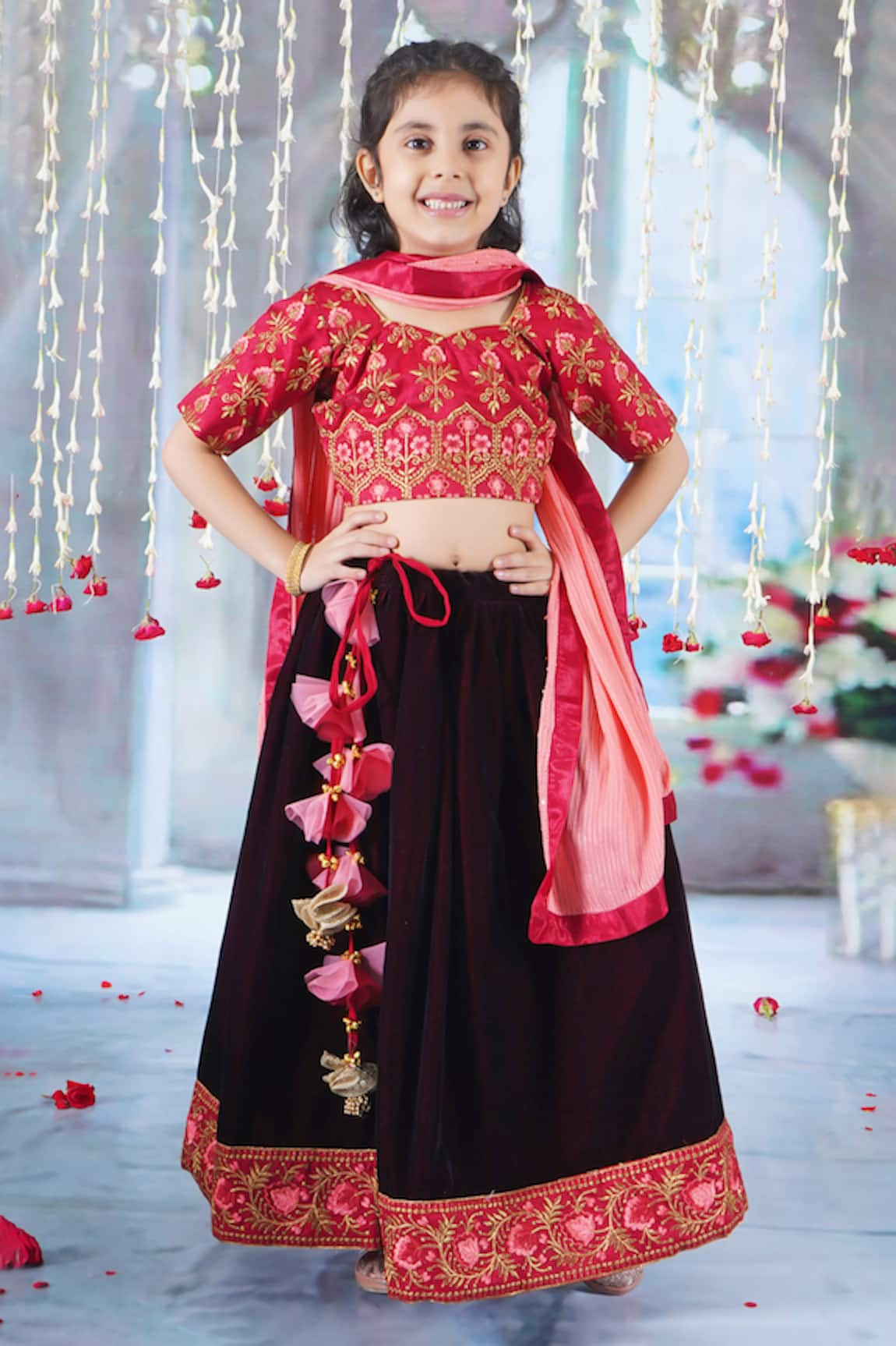 Little Bansi Bageecha Thread Blouse Lehenga Set