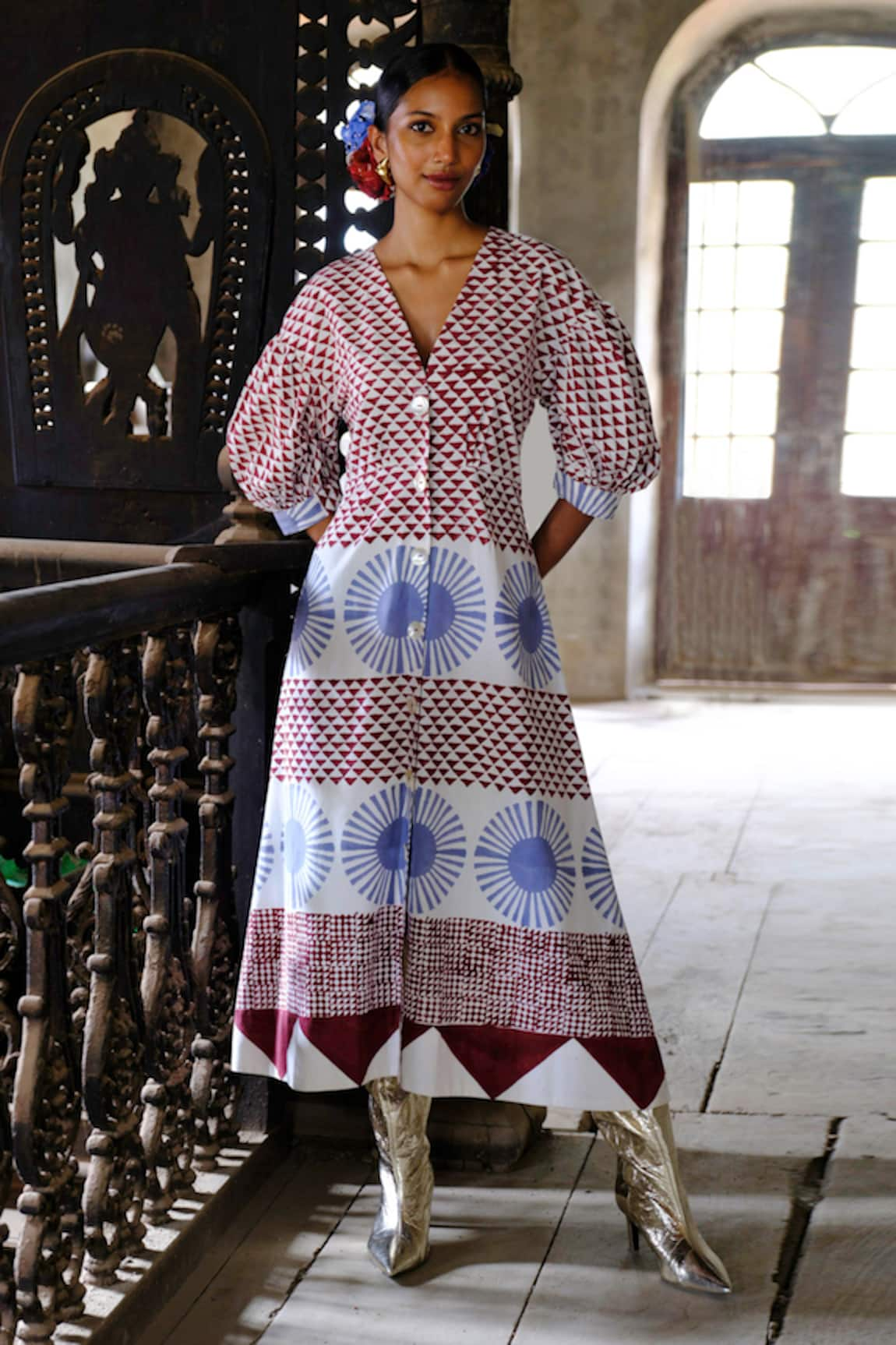 Jodi Sanna Day Block Print Dress