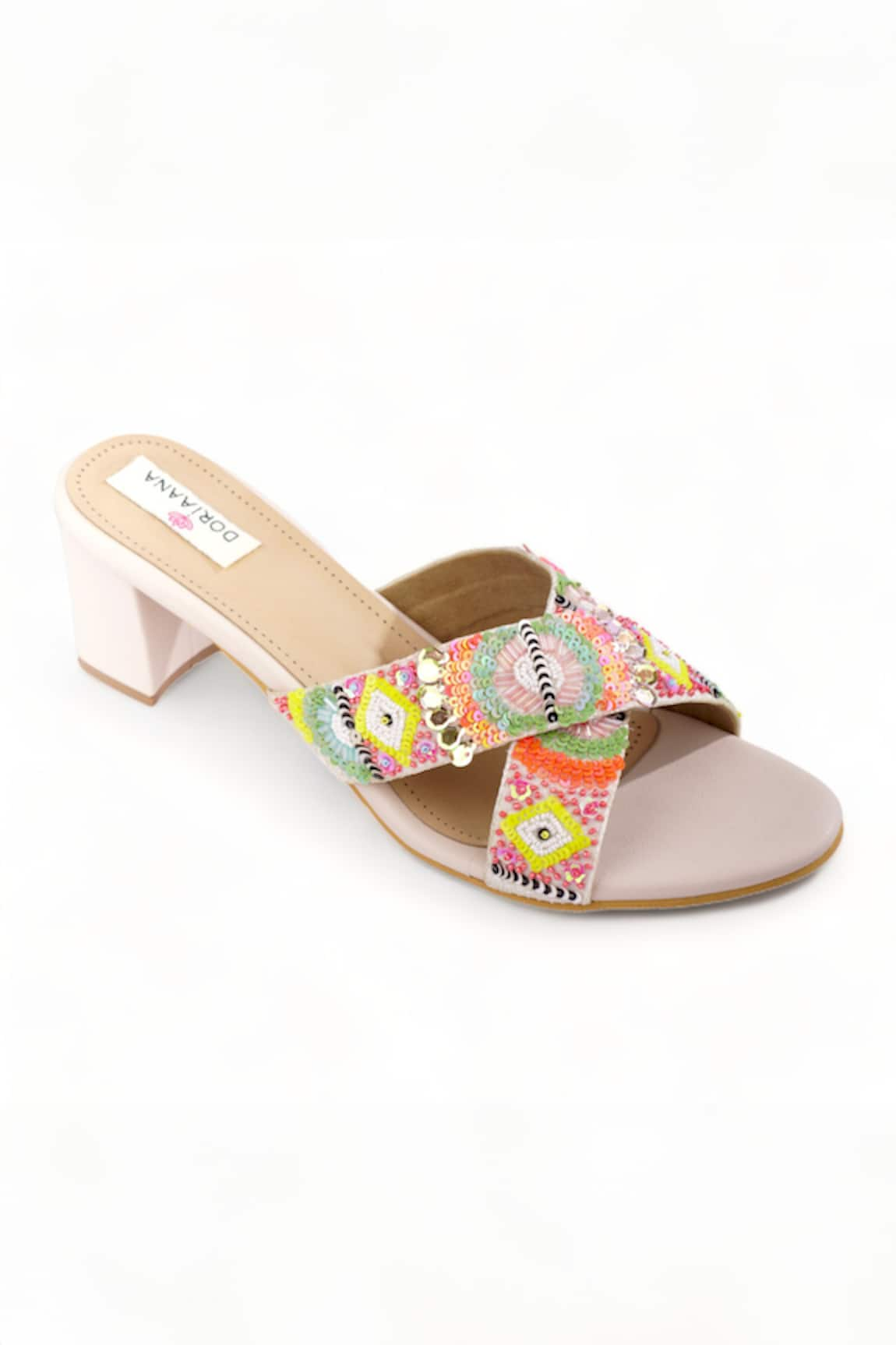 Doriaana Mosaic Embellished Block Heels