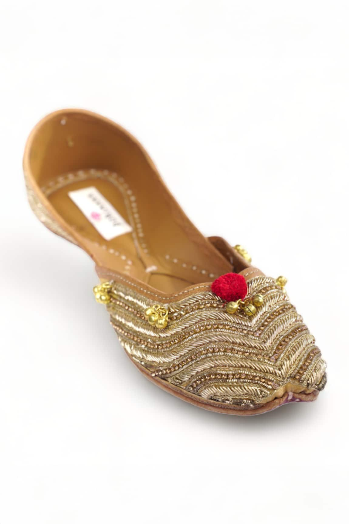 Doriaana Glister Ghungroo & Zari Embroidered Juttis