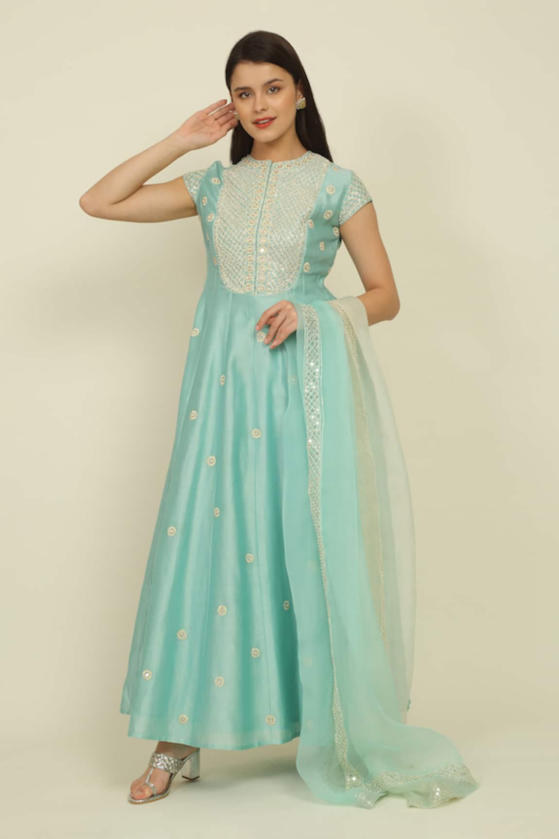 Priyanka Jain Dori Embroidered Anarkali Palazzo Set