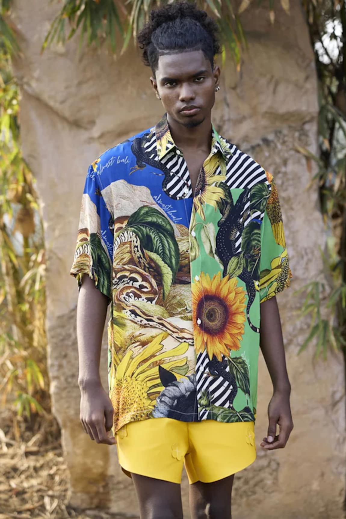 Triune Abstract Bali Jungle Print Shirt