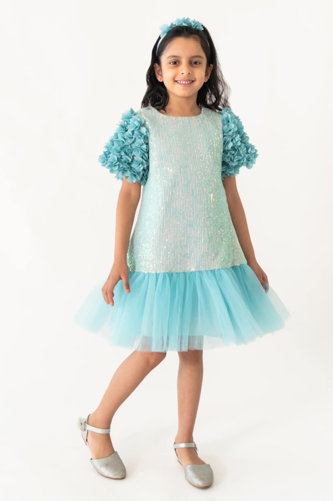 A Little Fable Mermaid Sparkle Sequined Bodice Dress