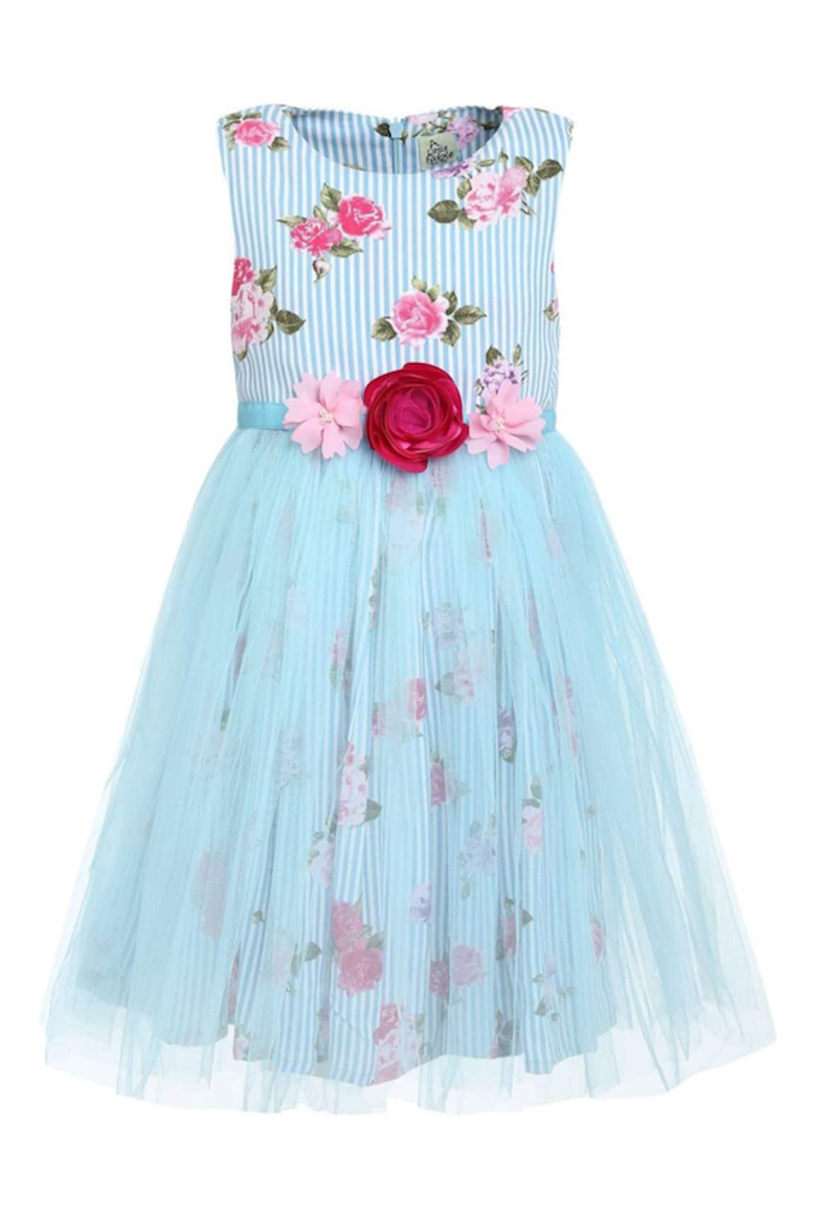 A Little Fable Rose Embroidered Dress