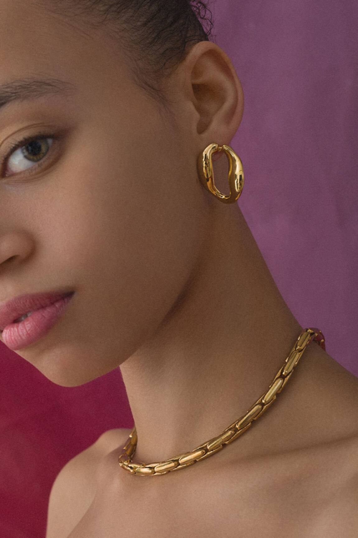 Misho Mini Chain Hoop Earrings 