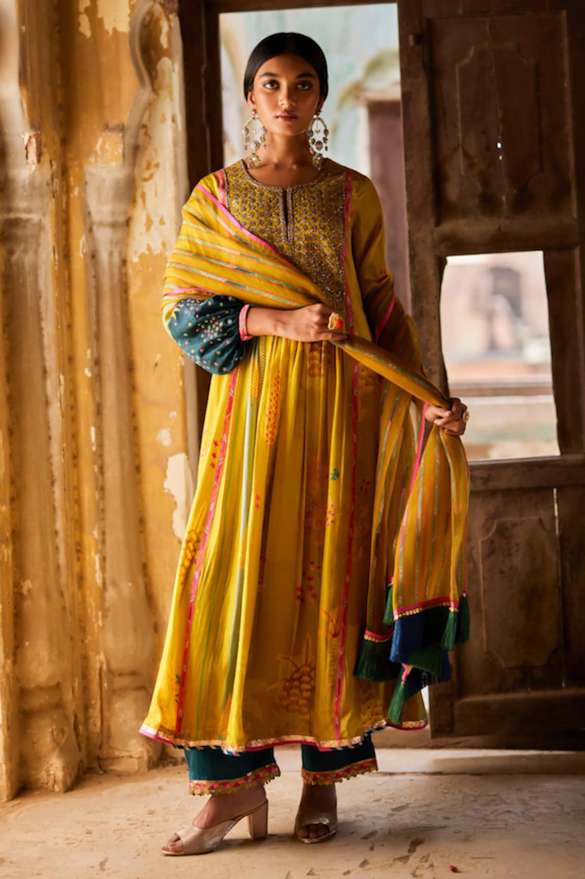 Rajiramniq Nadira Flower Print Anarkali Set