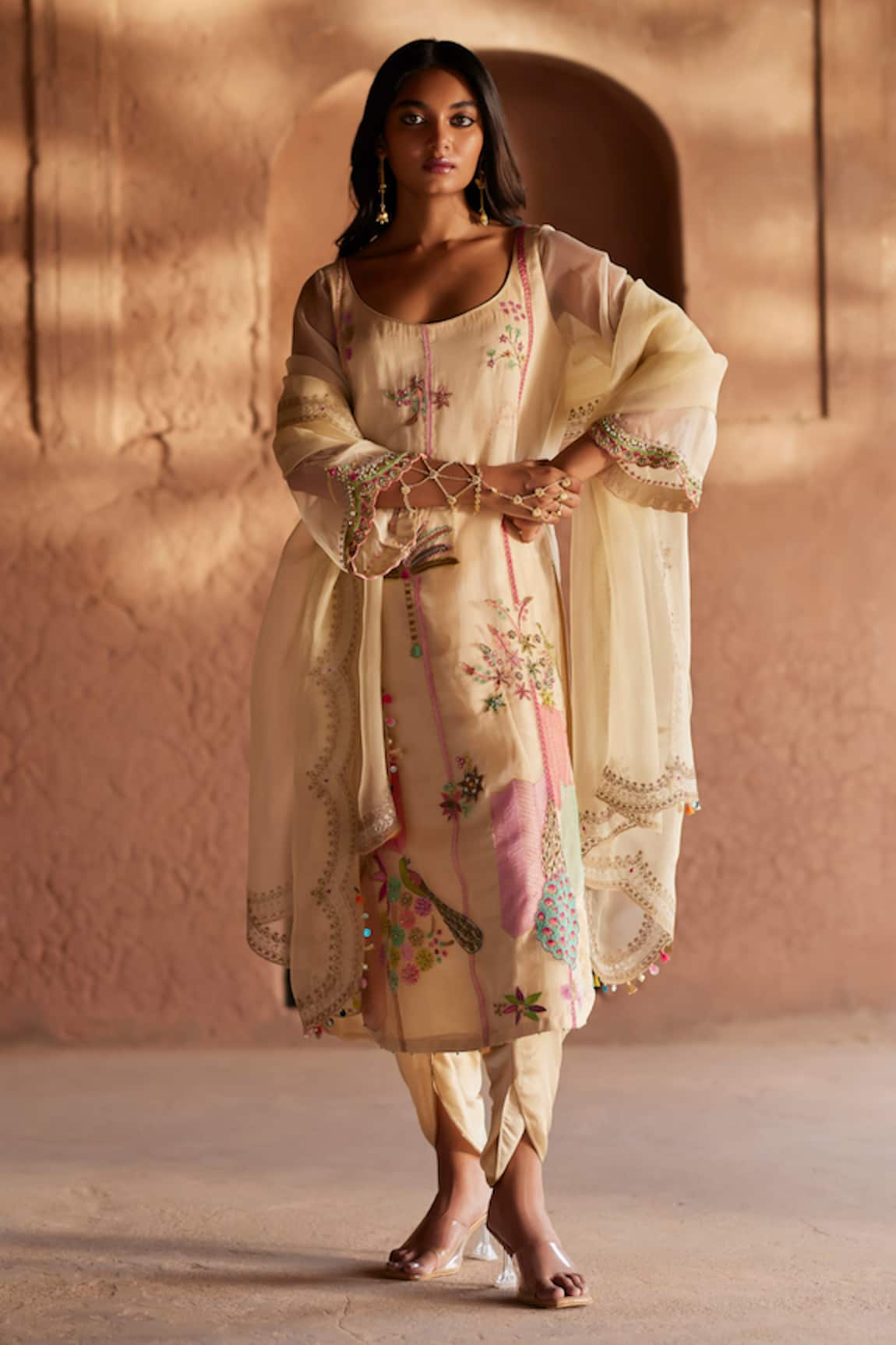 Rajiramniq Pitta & Dabka Embroidered Kurta Set