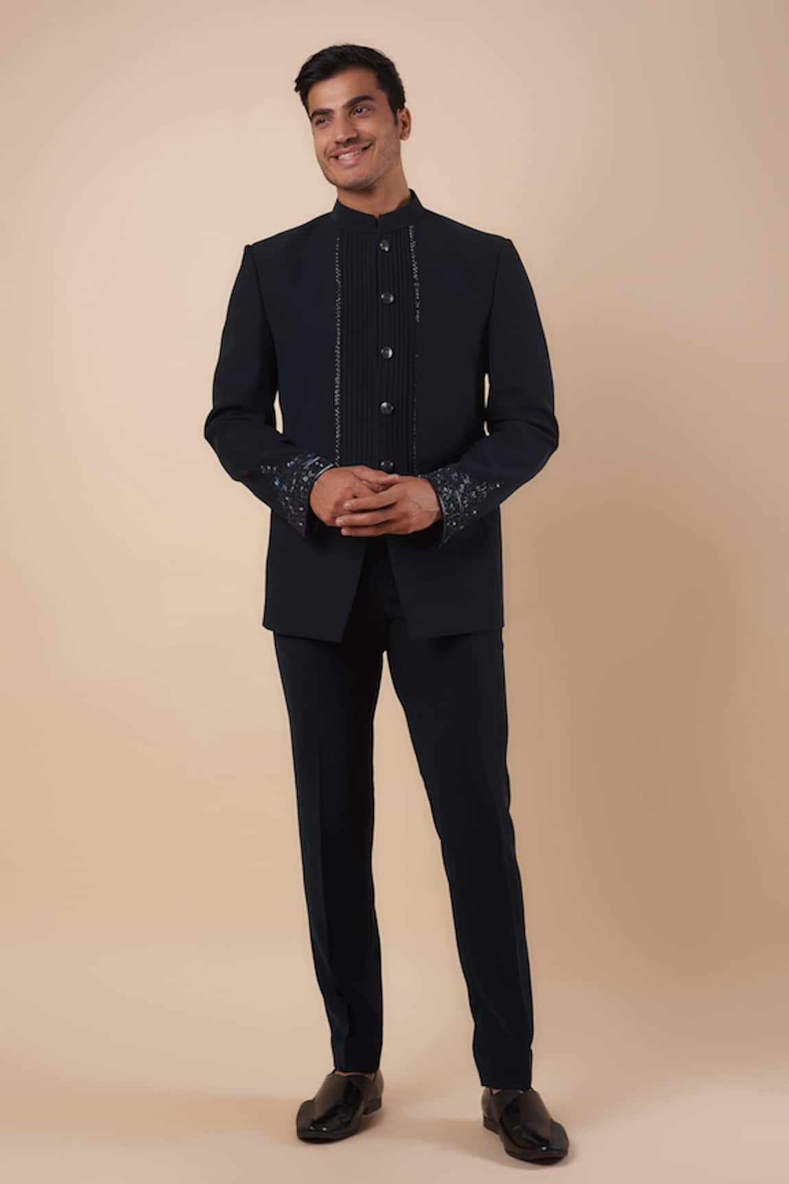 Nero by Shaifali and Satya Placed Threadwork Jodhpuri With Pant