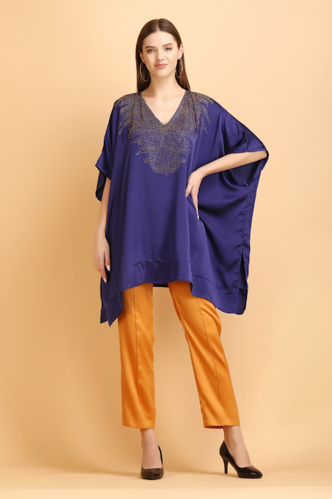 LABEL IVISH Rhinestone Embellished Kaftan With Trouser