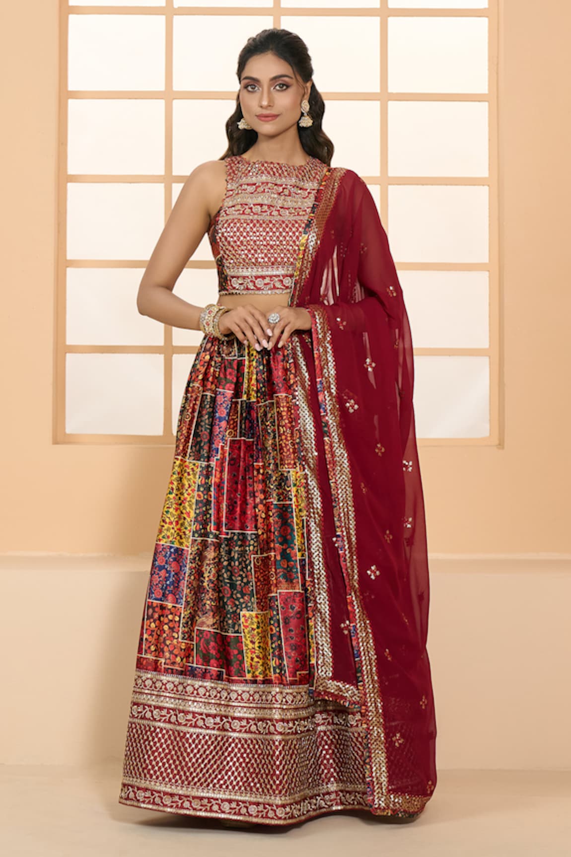 Samyukta Singhania Floral Jaal Print Lehenga Set