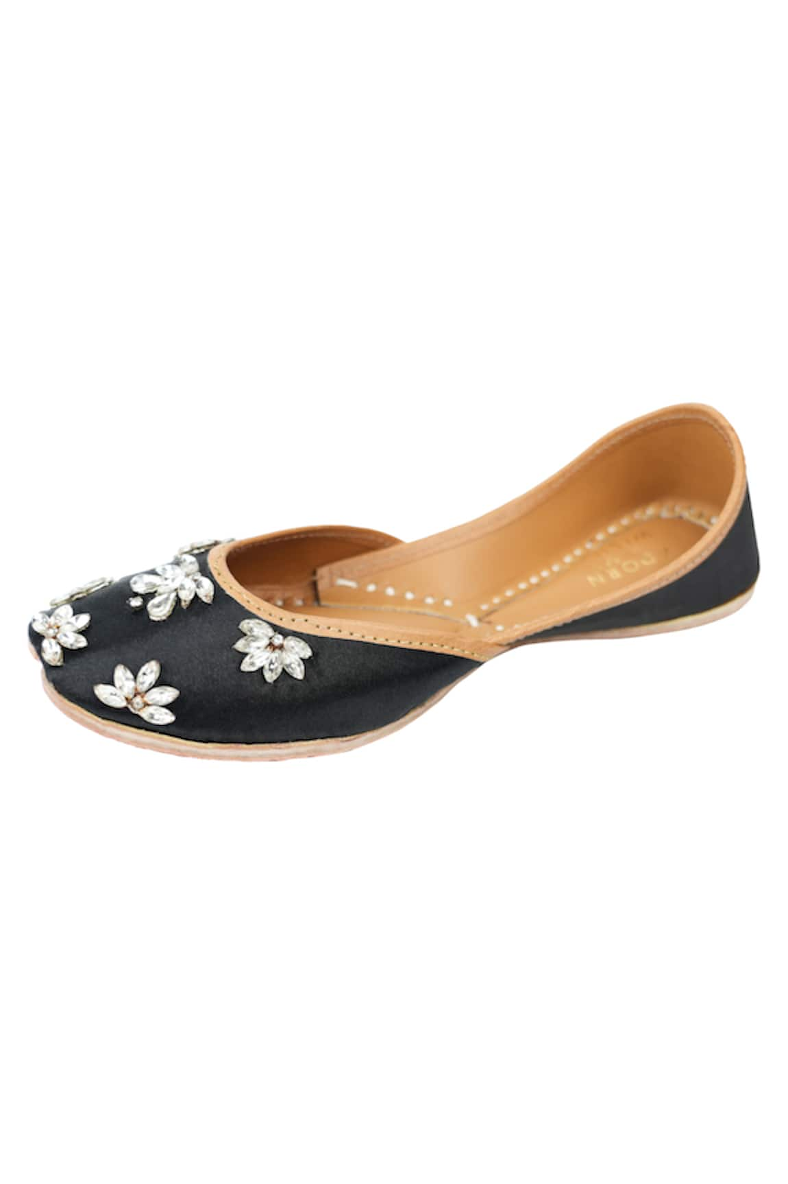 Adorn My Wish Florence Rhinestone Embellished Juttis