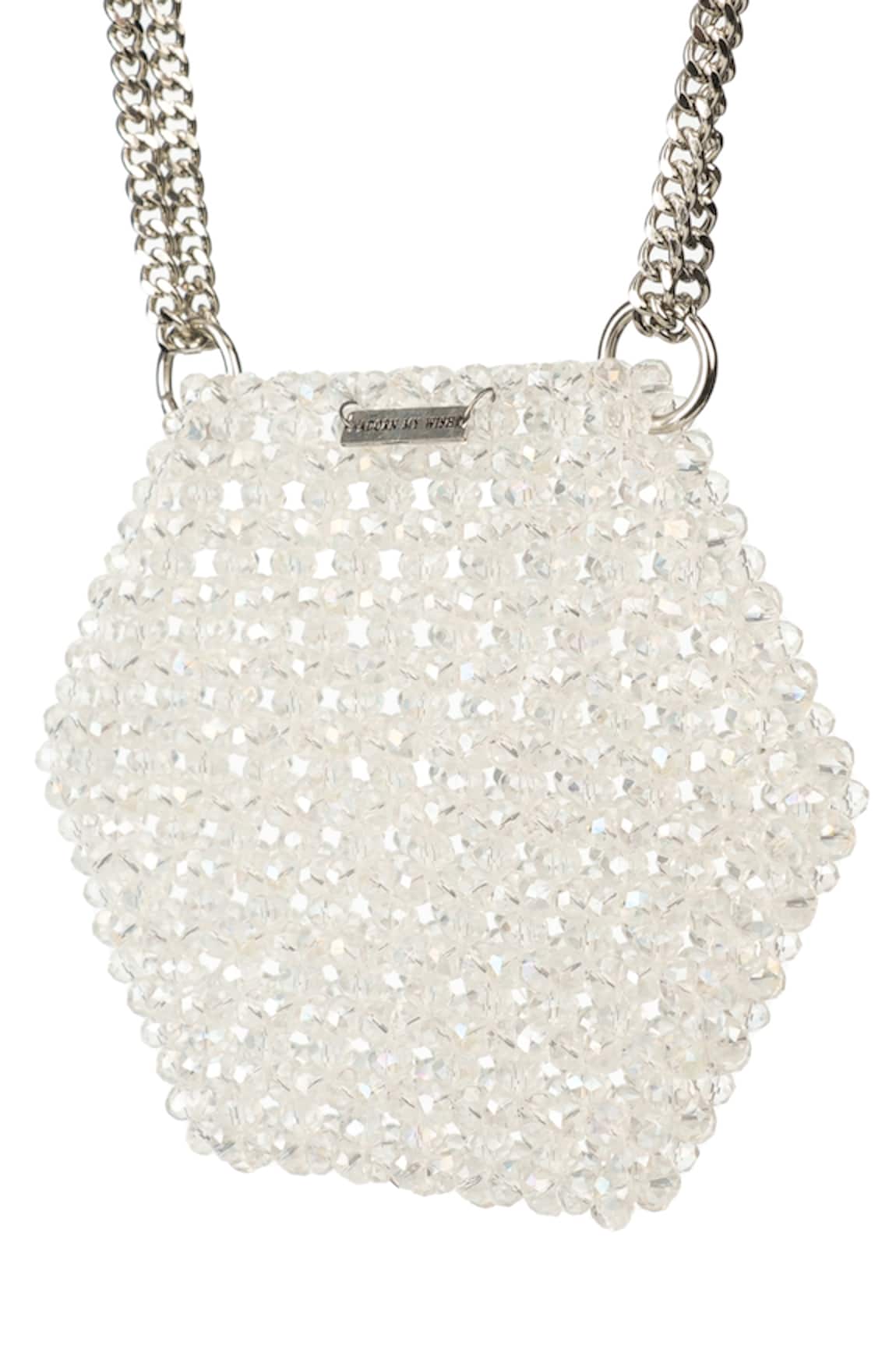Adorn My Wish Mini Transparent Crystal Hexagon Bag