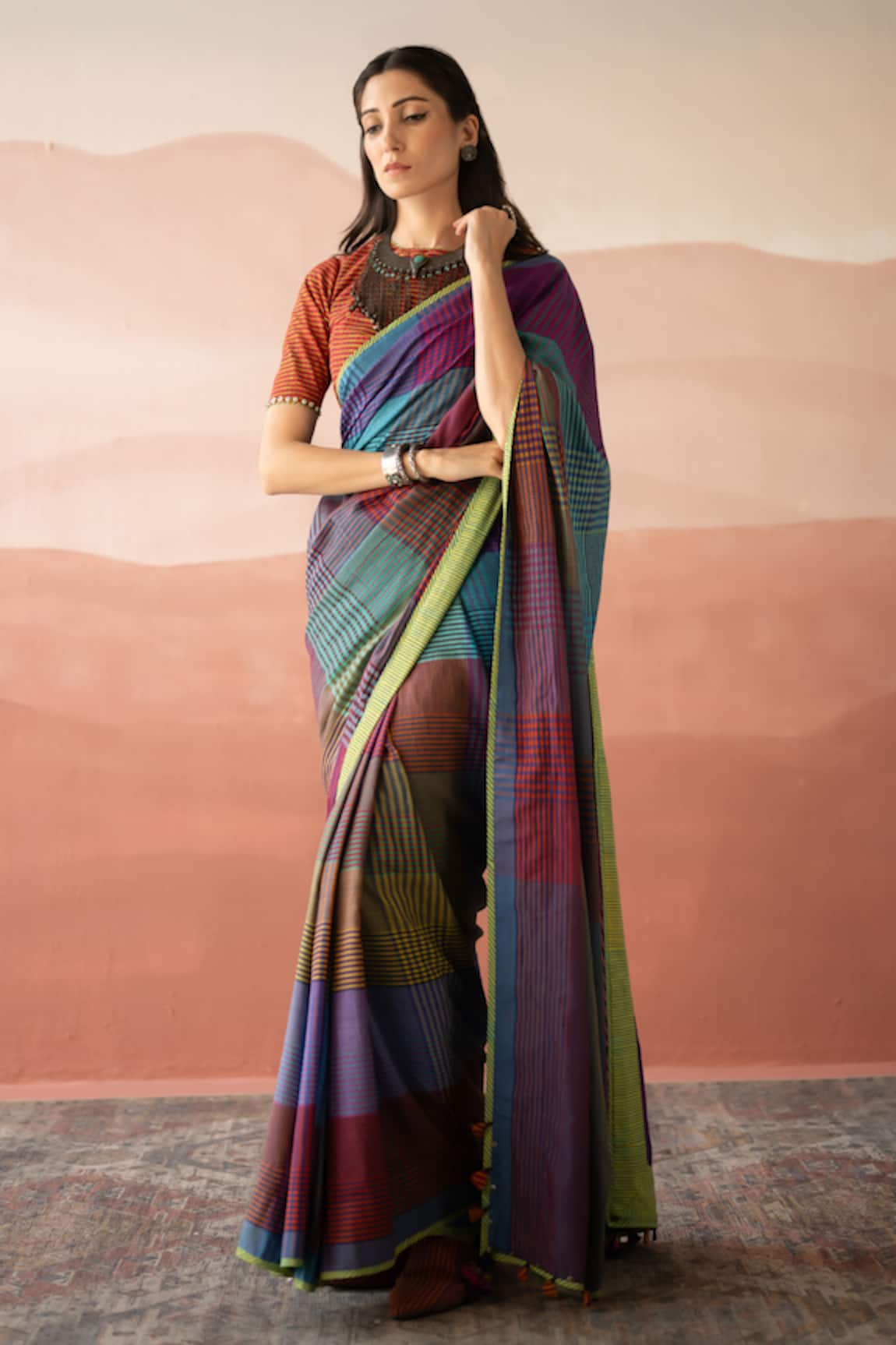 Swatti Kapoor Giza Striped Print Saree