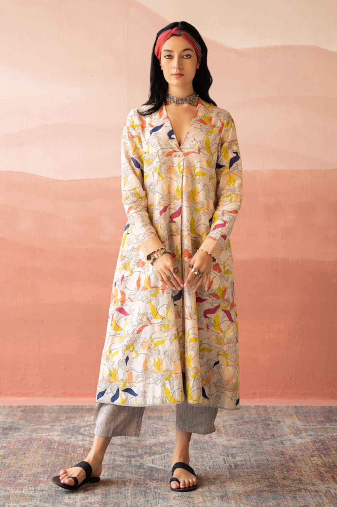 Swatti Kapoor Manal Floral Hand Block Print Kurta