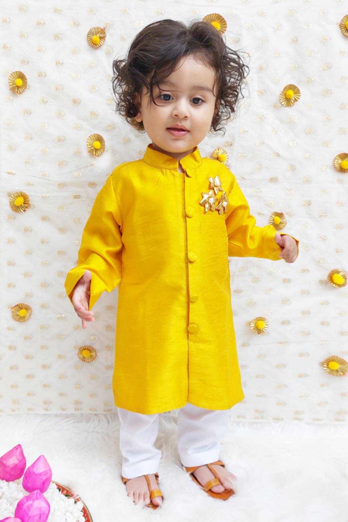 Byb Premium Yellow Gota Embroidered Kurta Set 