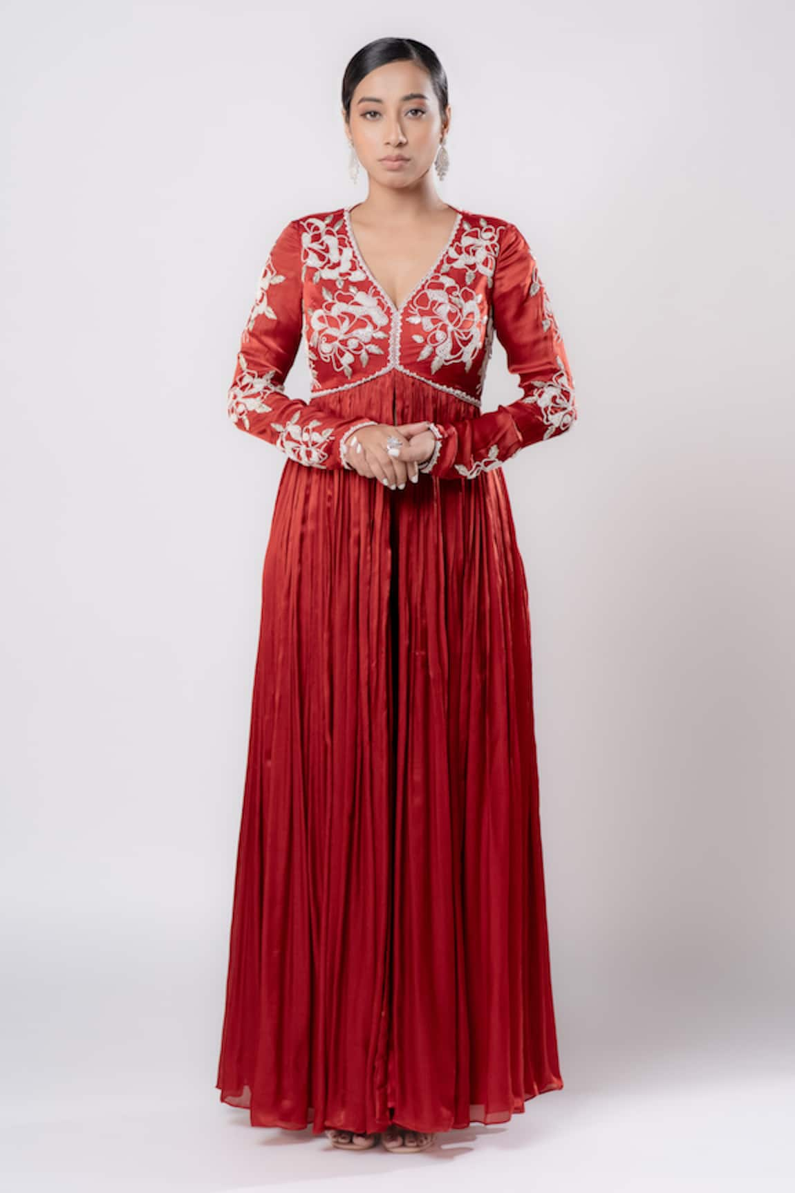 Harshita Jain Front Slit Hand Embroidered Anarkali Pant Set