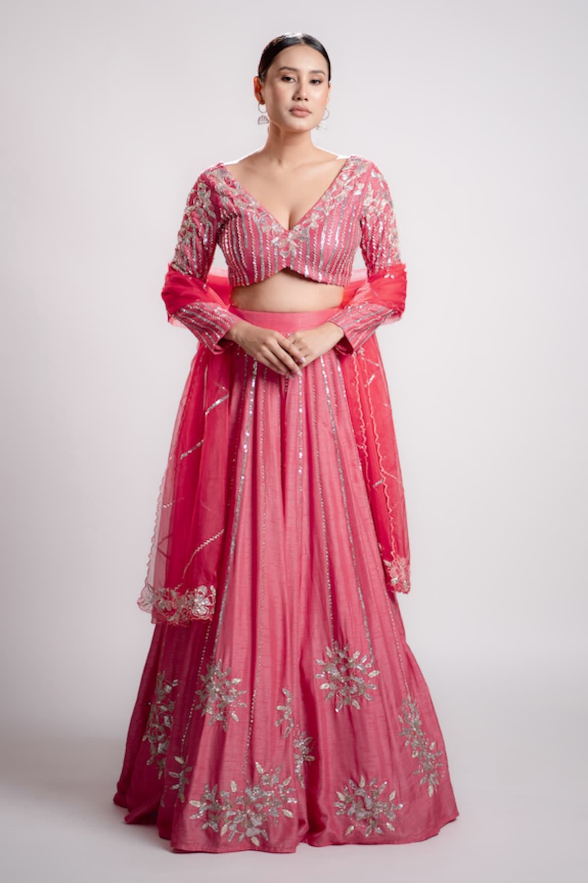 Harshita Jain Floral Hand Embroidered Lehenga Set