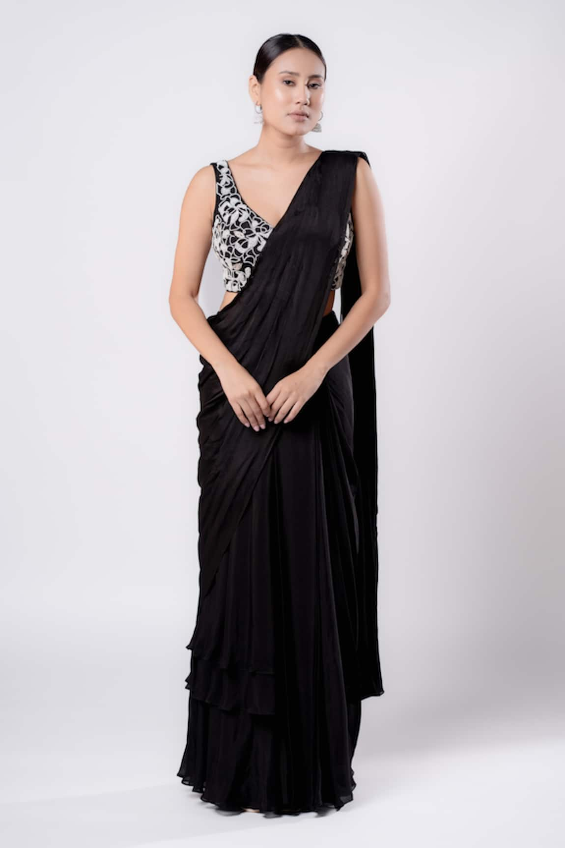 Harshita Jain Layered Pre-Draped Saree With Blouse