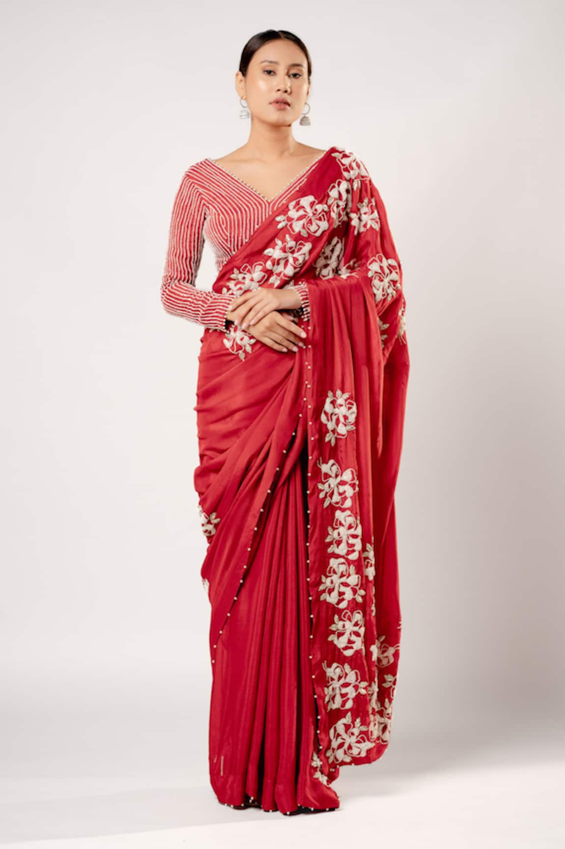 Harshita Jain Floral Hand Embroidered Saree