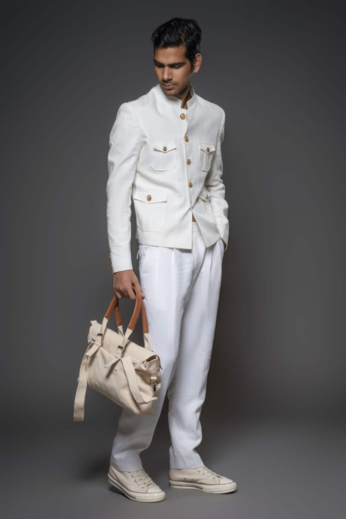 Balance by Rohit Bal Linen Full Sleeve Jacket