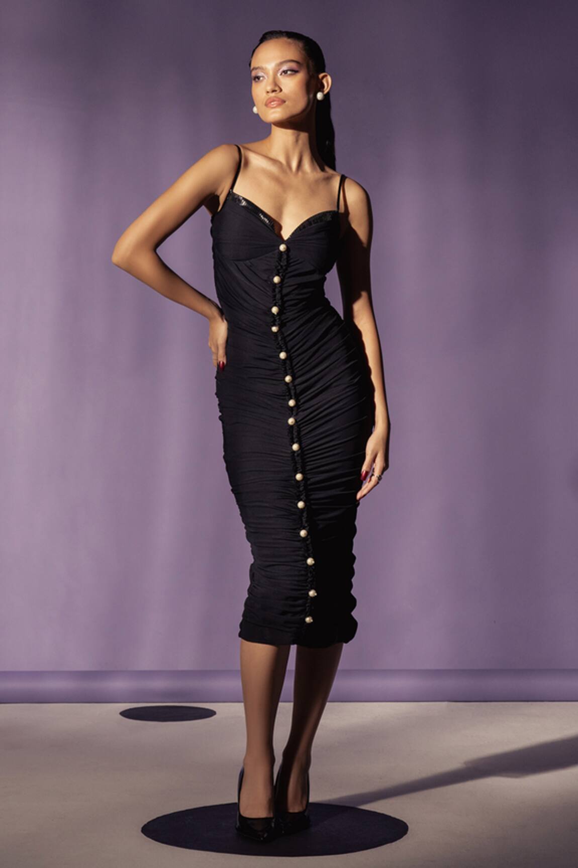 Sameer Madan Leslie Ruched Dress 