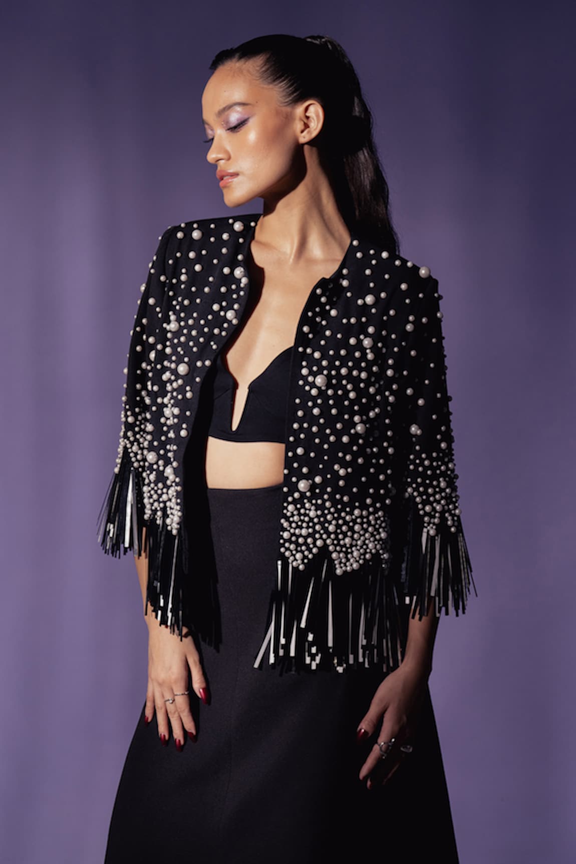 Sameer Madan The Katherine Bollero Pearl Embellished Jacket