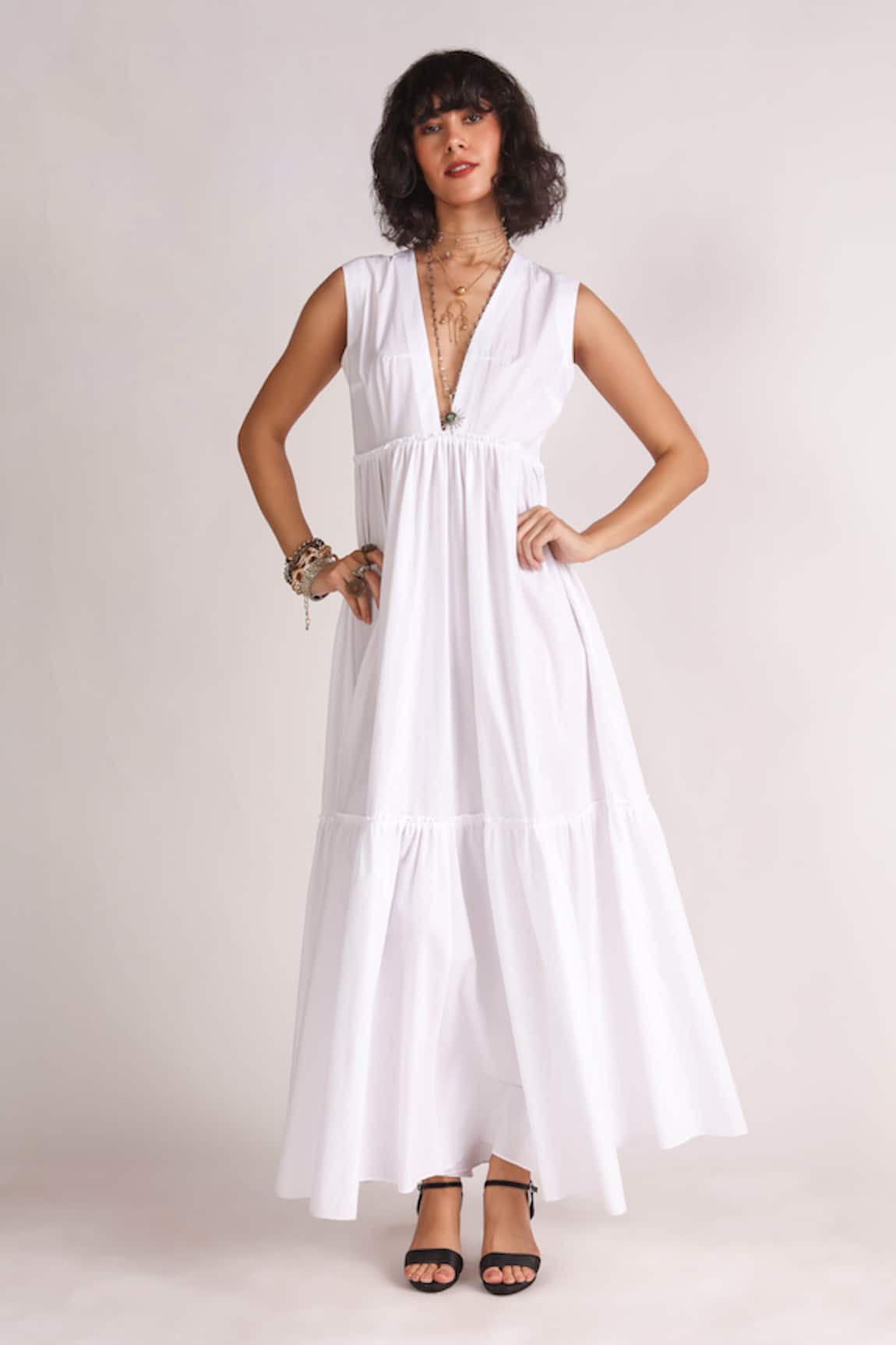 House of Three Audrey Tiered Maxi Dress
