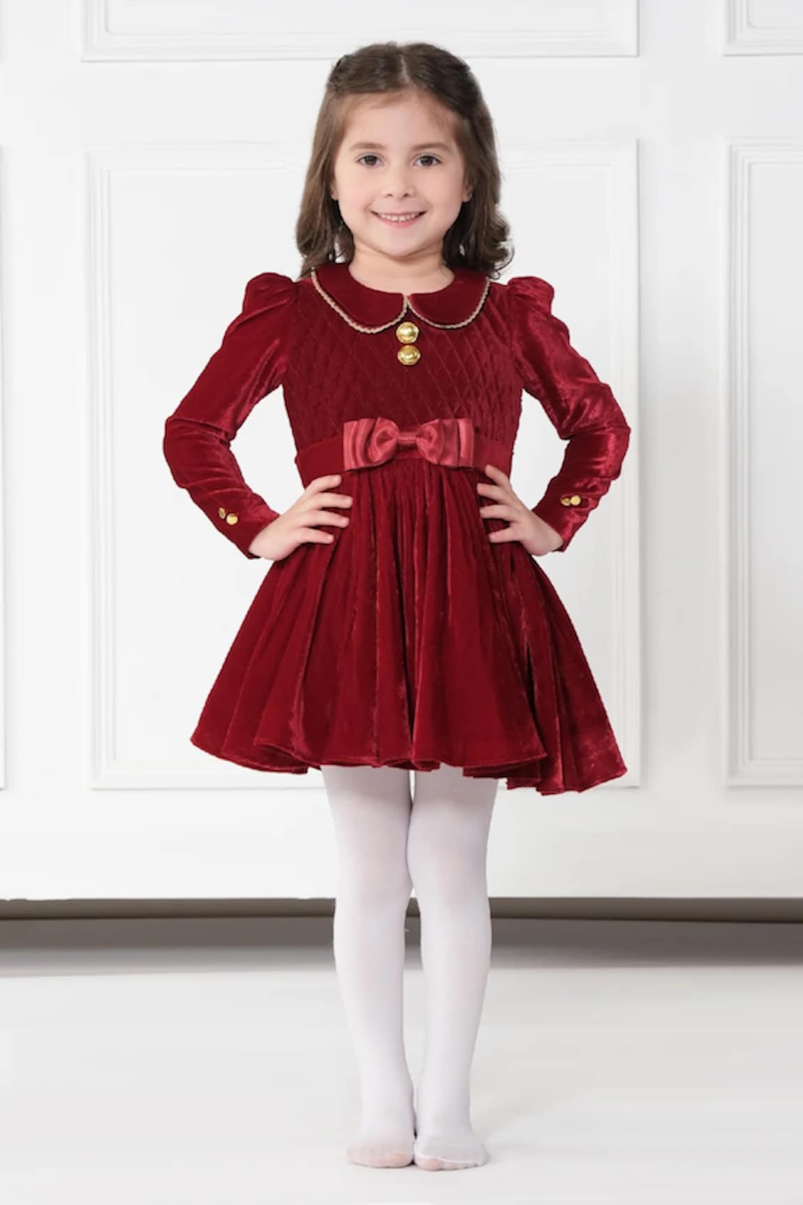 The Pony & Peony Co. Velvet Peter Pan Collar Dress