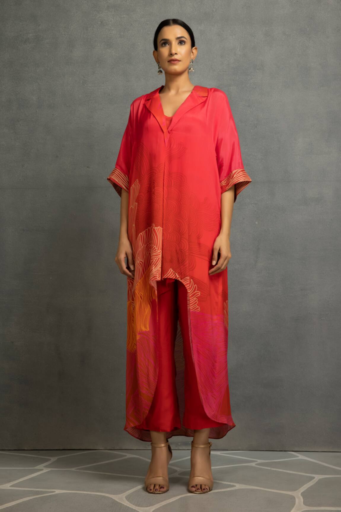 Kahani Lush Printed High Low Tunic & Pant Set