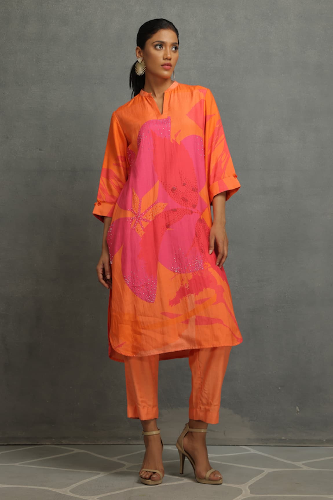 Kahani Lush Blossom Print Shirt Kurta & Pant Set