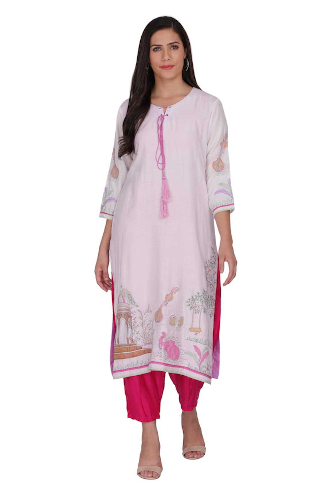 Kahani Lush Palace Instrument Embroidered Kurta & Pant Set