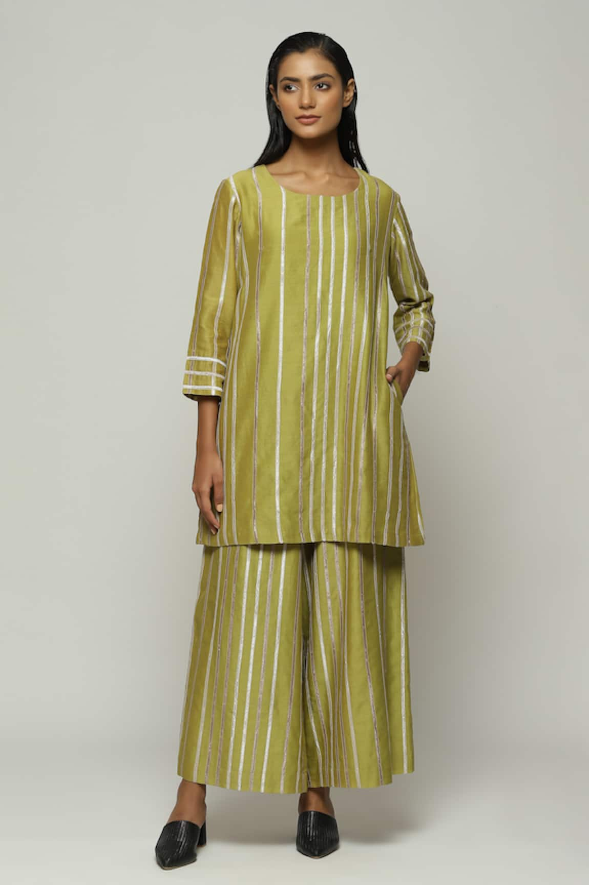 Abraham & Thakore Lace Embellished Tunic