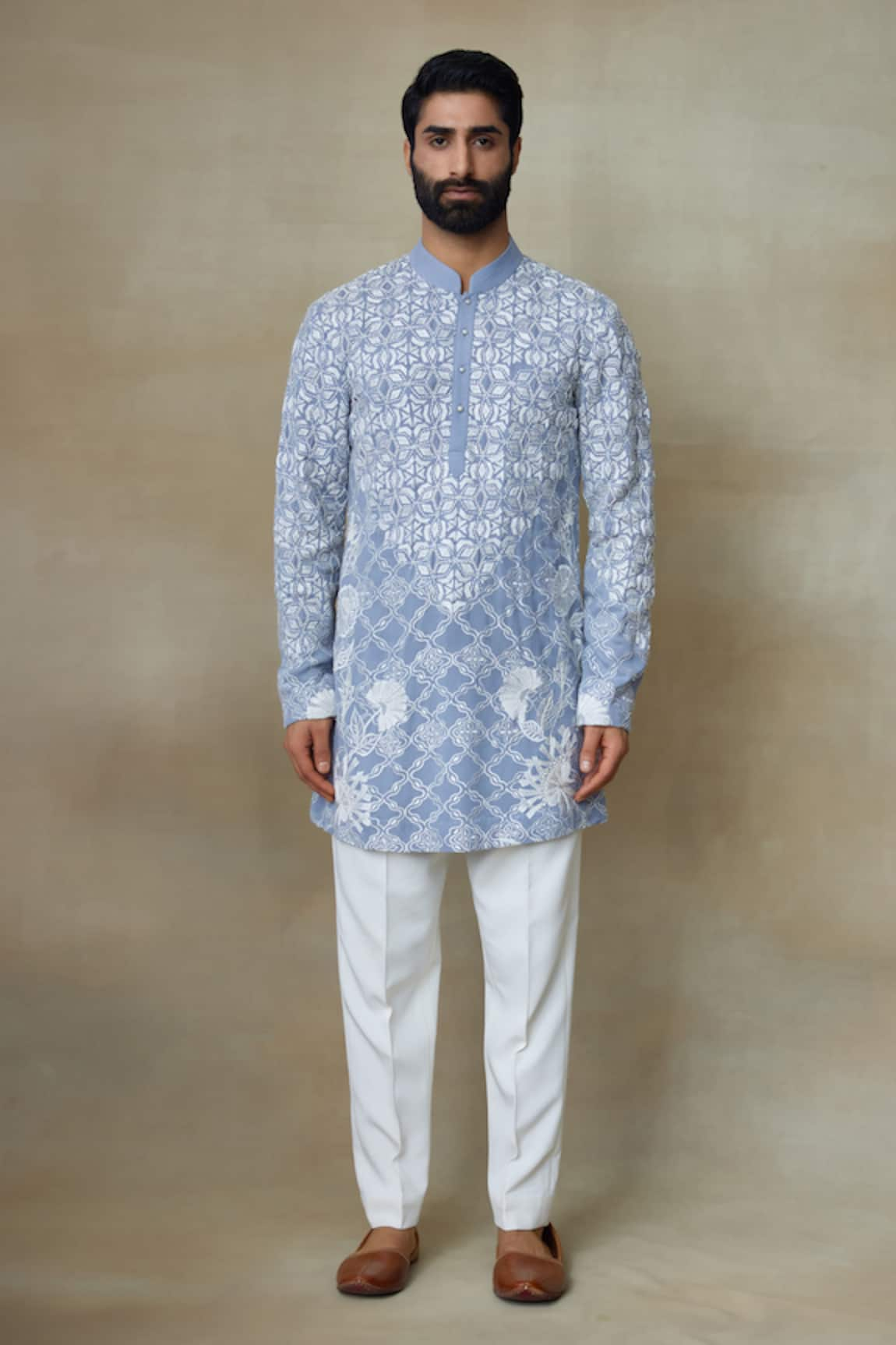 SHASHA GABA Resham Work Silk Short Kurta