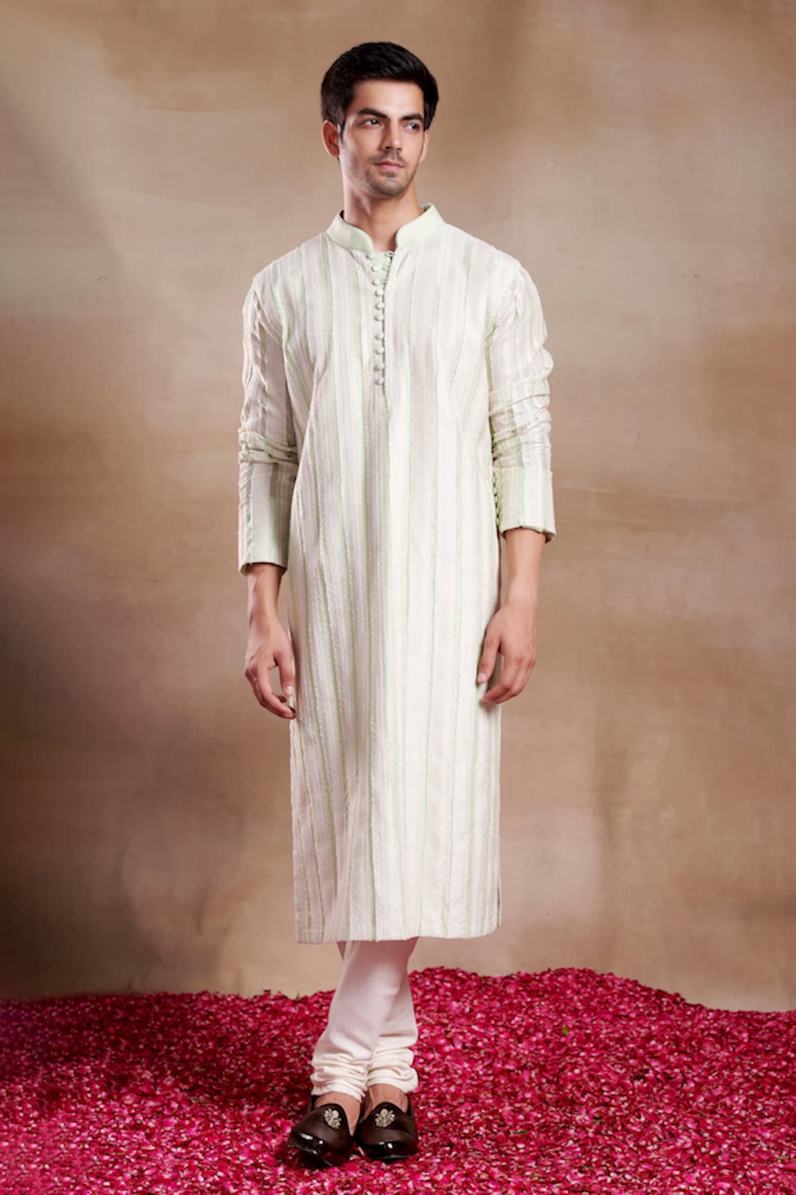 SHASHA GABA Pintucked Zari Work Kurta