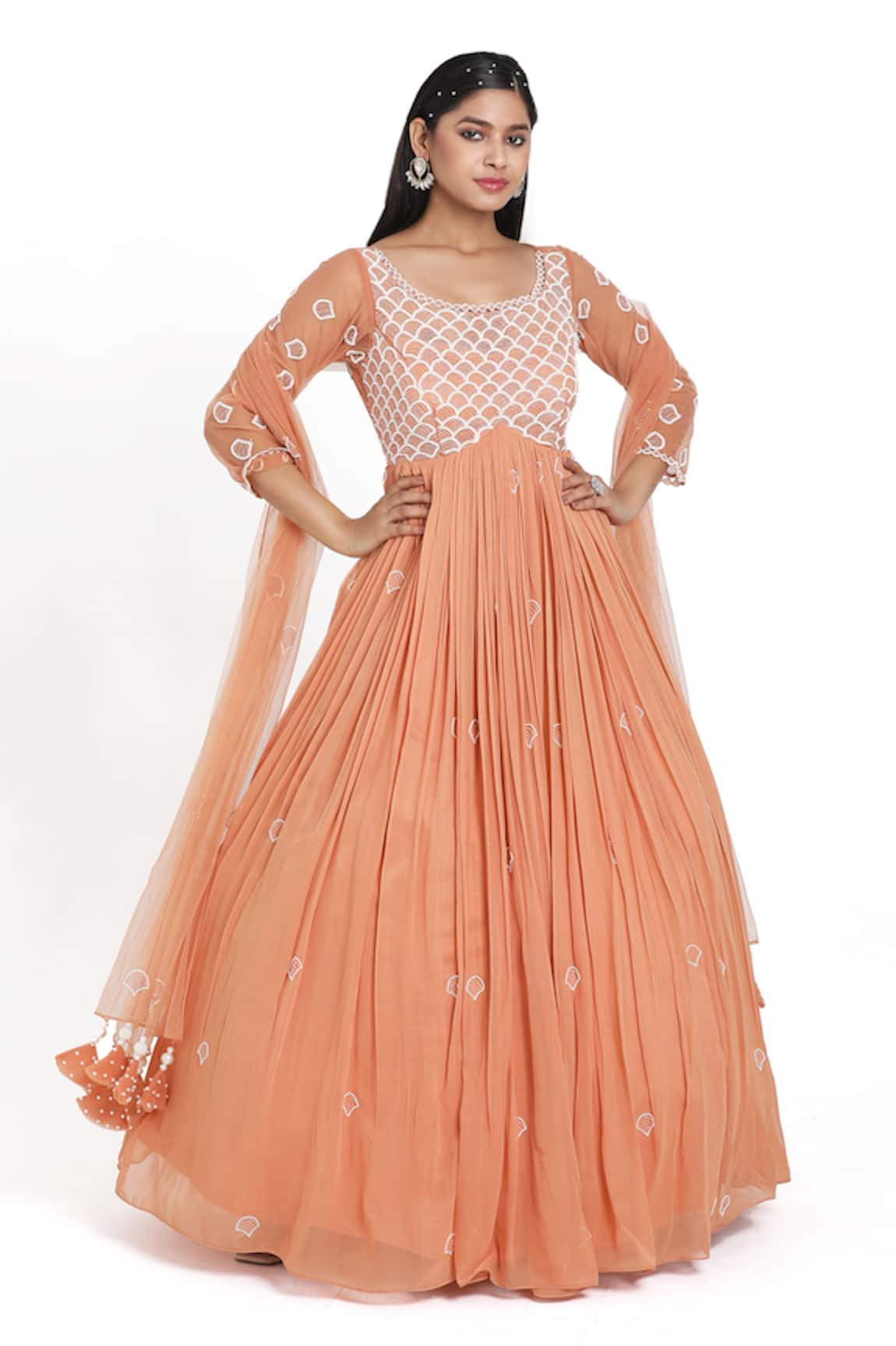 Nitisha Kashyap Official Hand Embroidered Anarkali With Dupatta