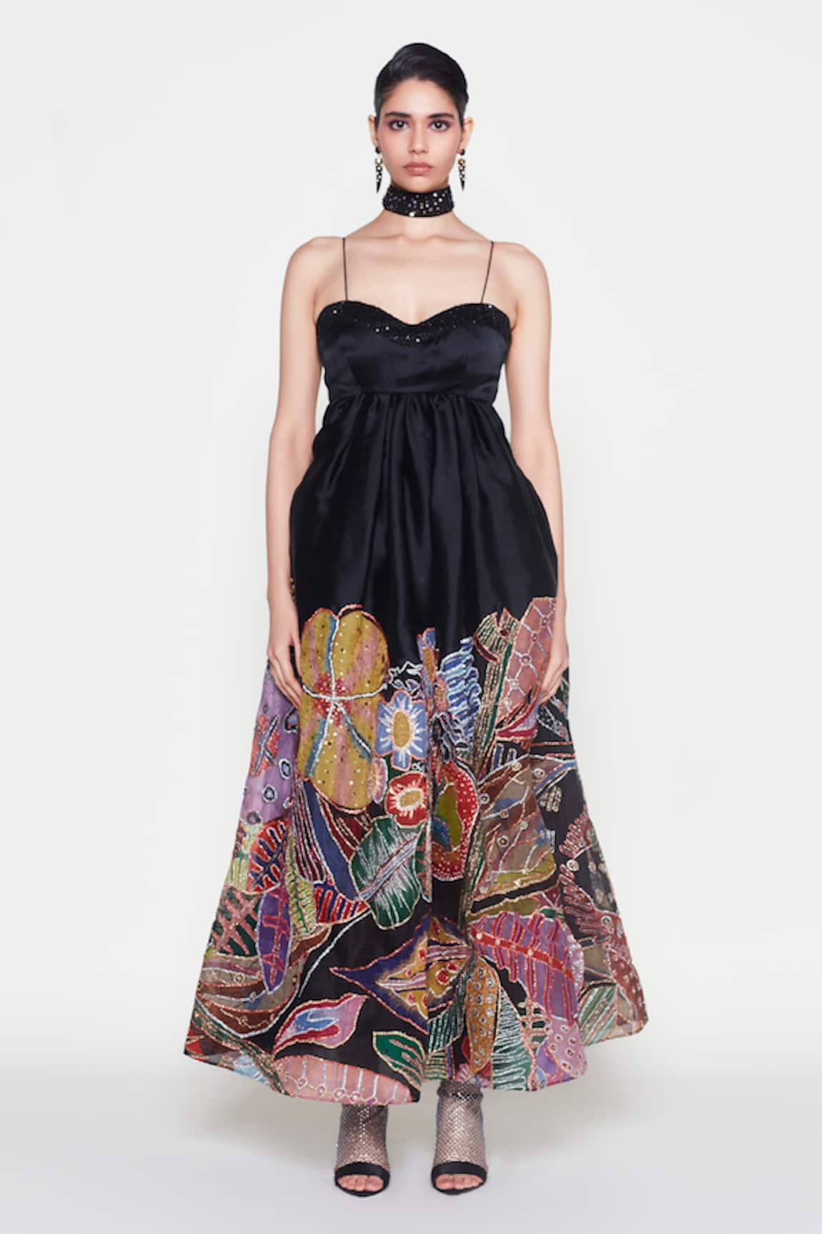 Aisha Rao Twilight Floral Embellished Gown