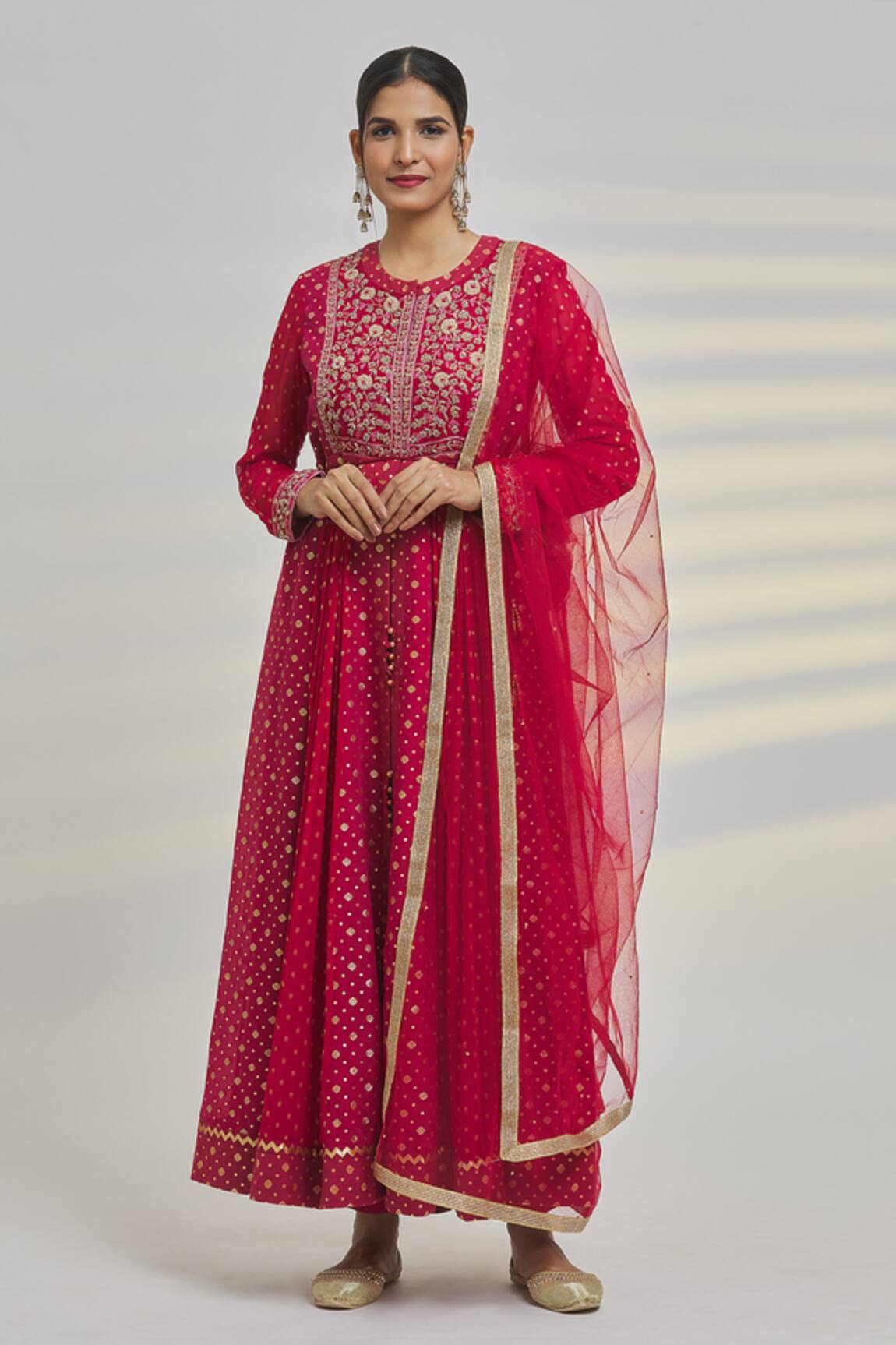 Shyam Narayan Prasad Floral Pattern Anarkali Set