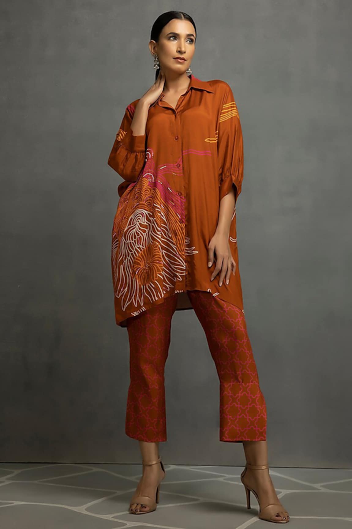 Kahani Lush Abstract Print Shirt & Pant Set