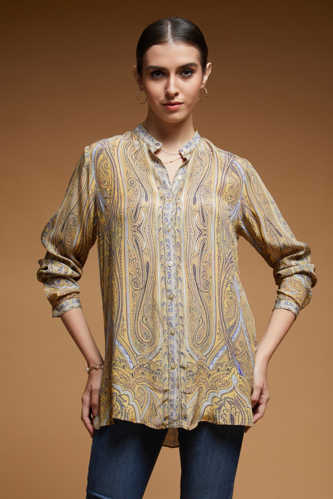 NIRRAAMYAA Abstract Paisley Print Shirt