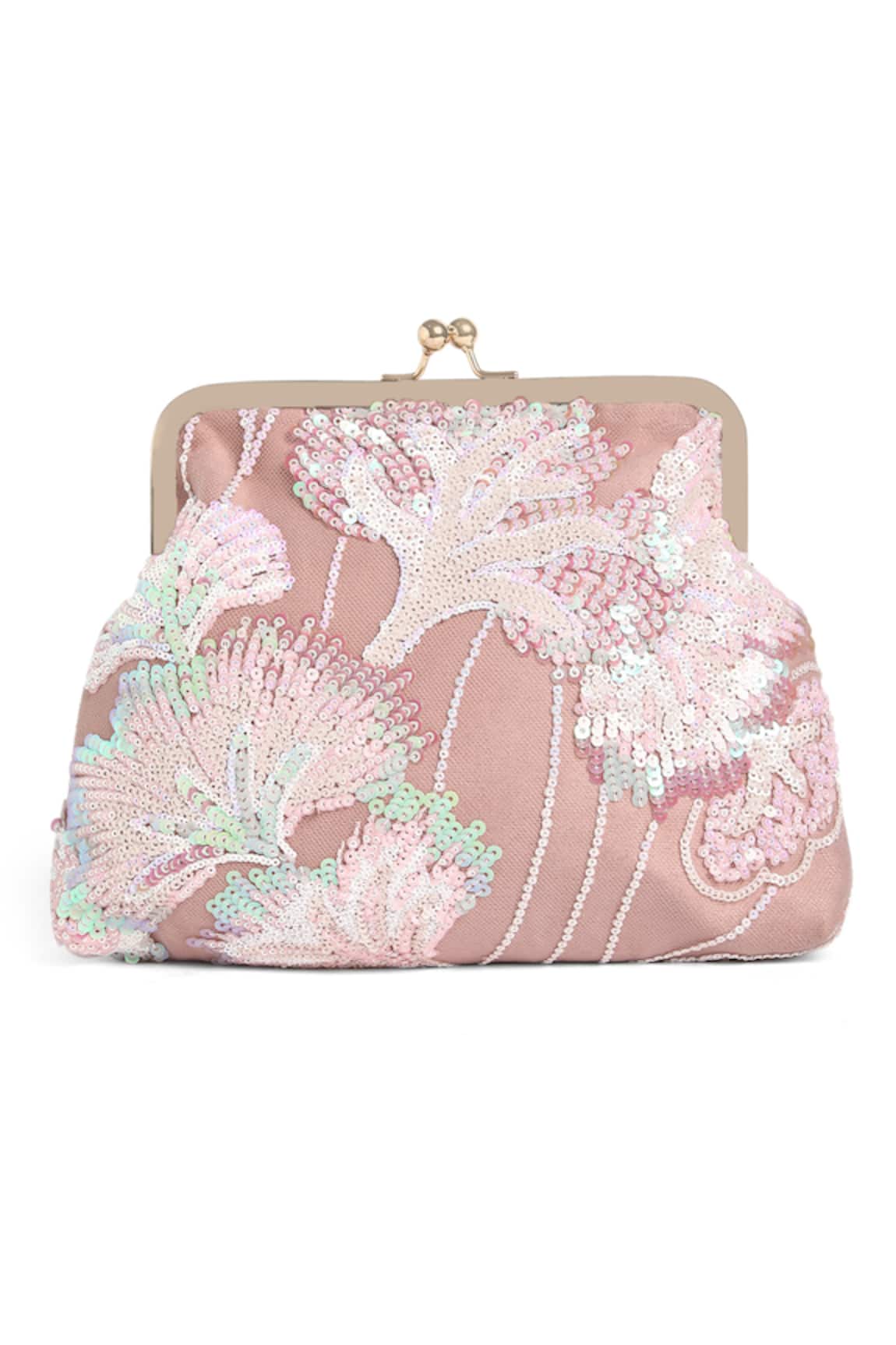 Richa Gupta Floral Sequin Embroidered Clutch