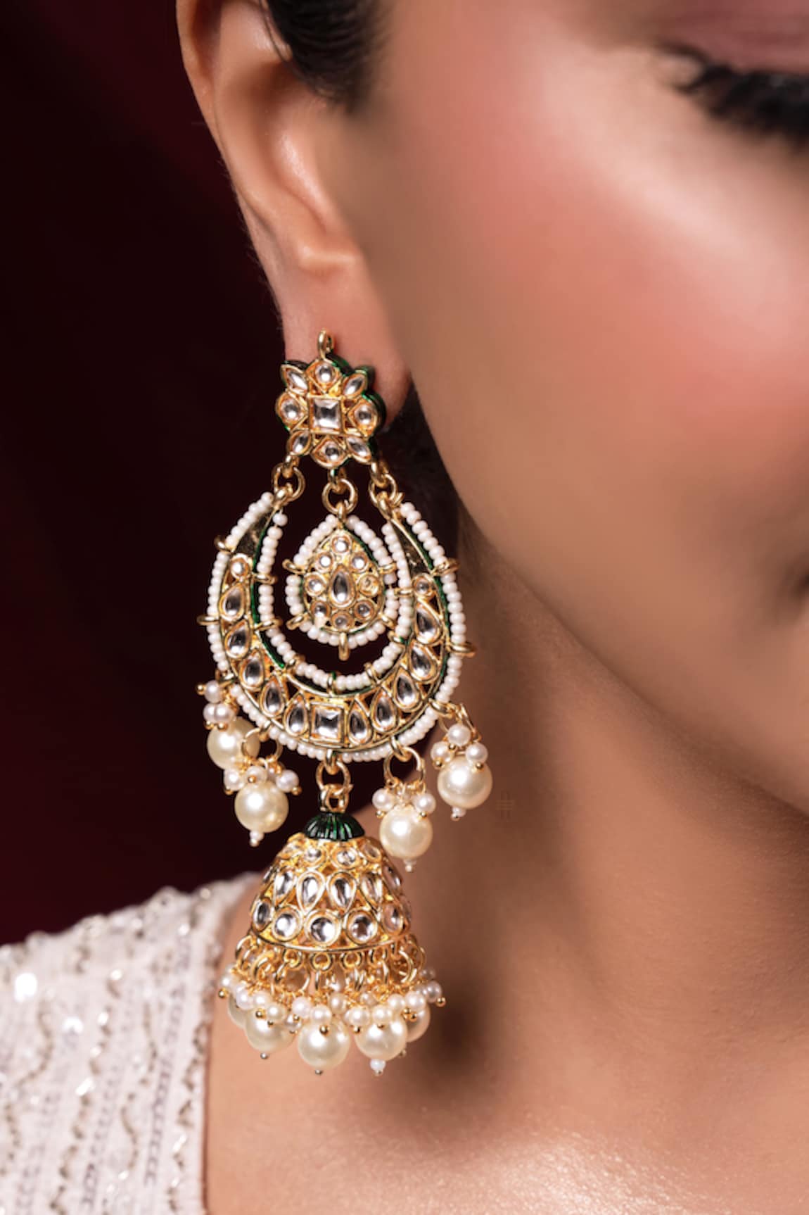 Anana Ishita Stone Studded Maangtikka & Earrings Set